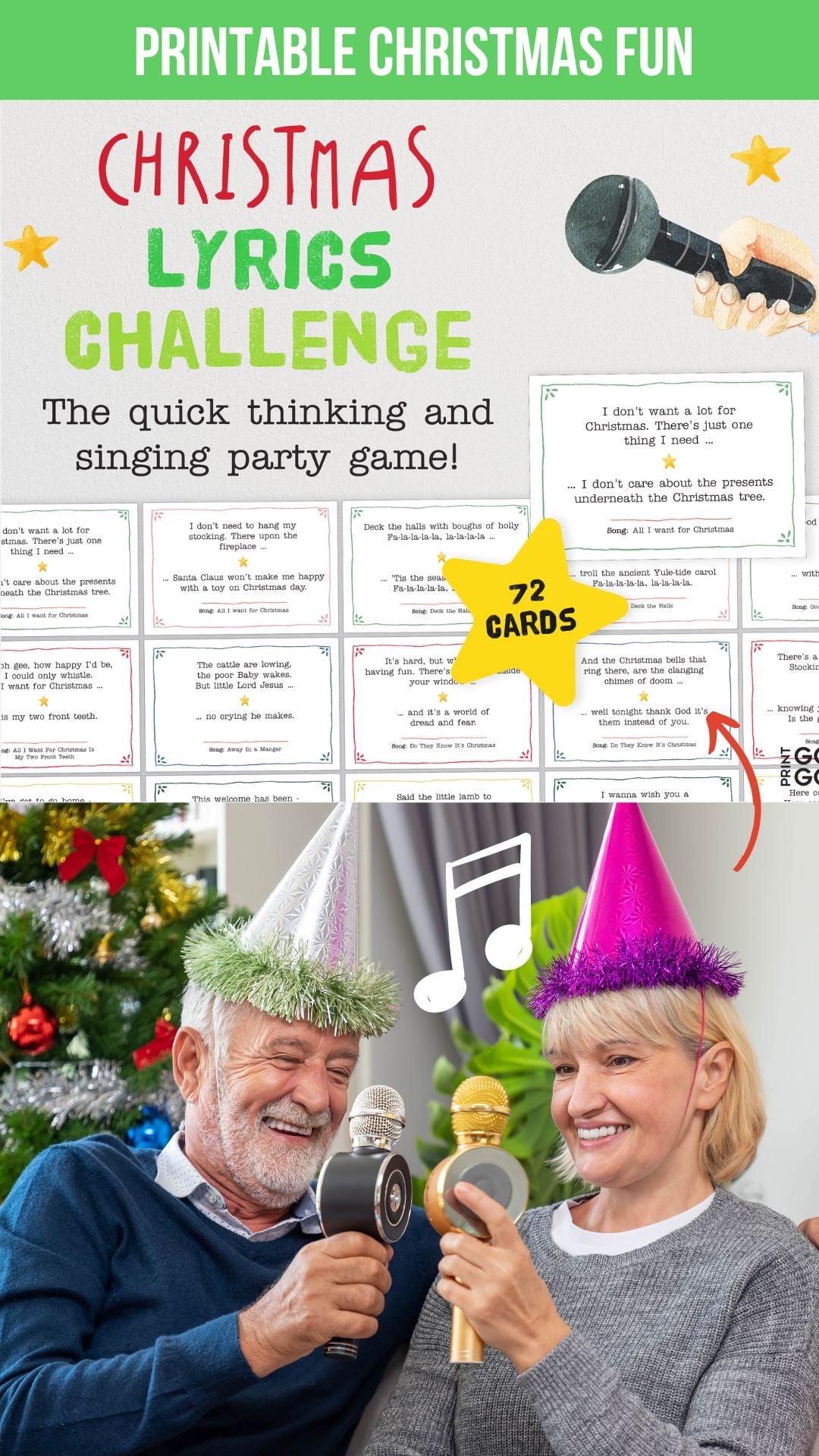 Christmas Carol Game Guess the Christmas Song Fun (Instant