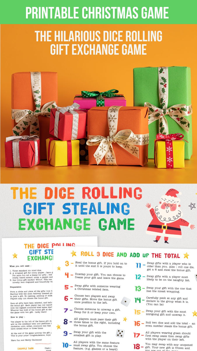 Play The Christmas Dice Rolling Gift Stealing Exchange Game! â Print GoGo