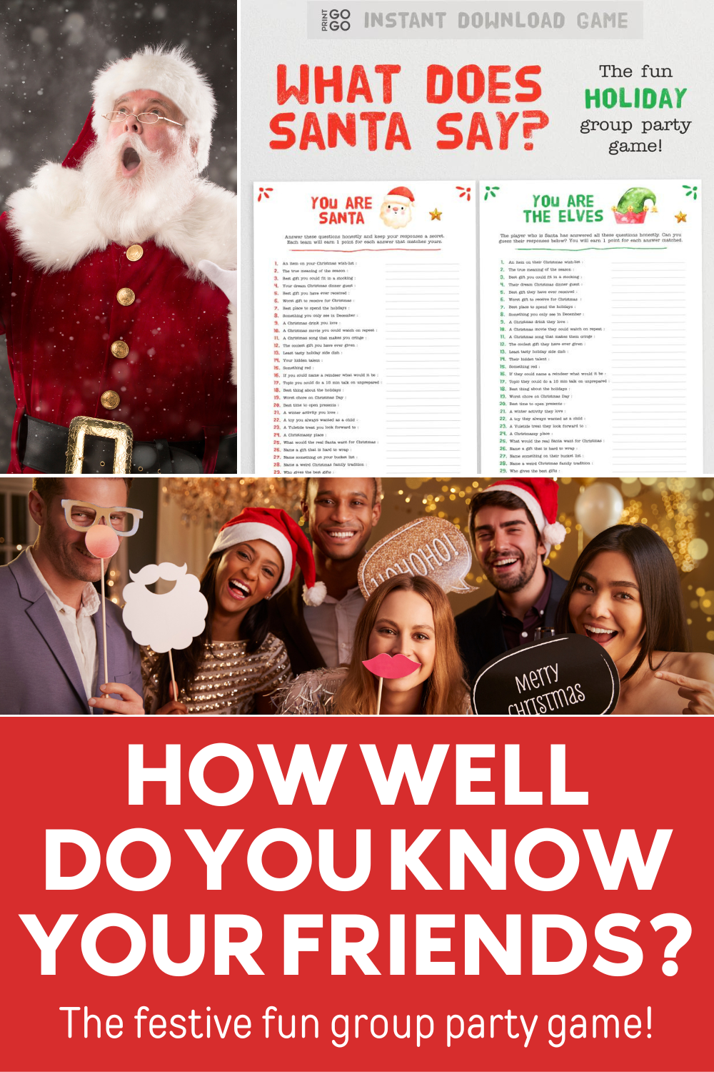 What Does Santa Say? A Party Game of Knowing Your Friends. – Print GoGo