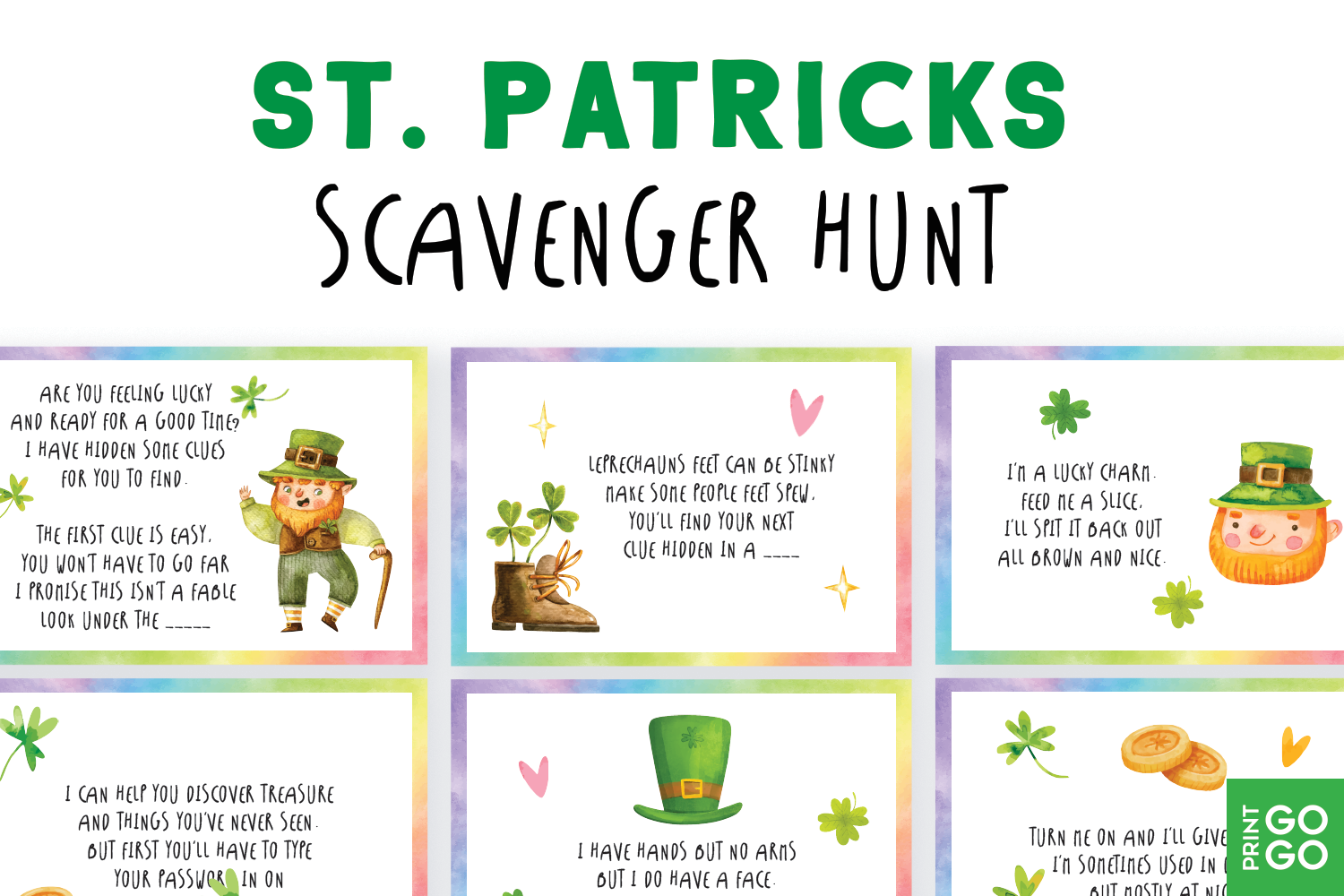 Free St. Patricks Day Scavenger Hunt Riddles To Use At Home