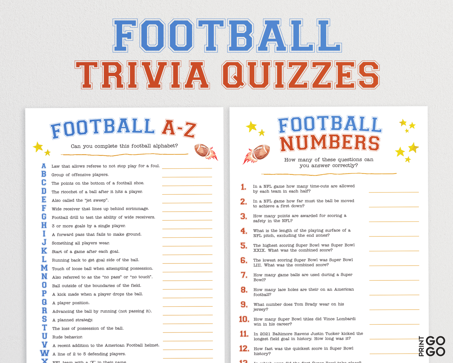 The Big Game Bundle - American Football Party Games For All The Family | Sports Games | Trivia Quizzes, Friendly Feud and Forbidden Words!