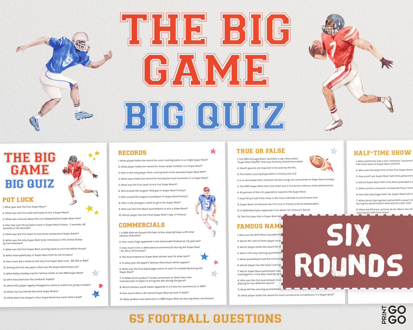 The Big Game Bundle - American Football Party Games For All The Family | Sports Games | Trivia Quizzes, Friendly Feud and Forbidden Words!