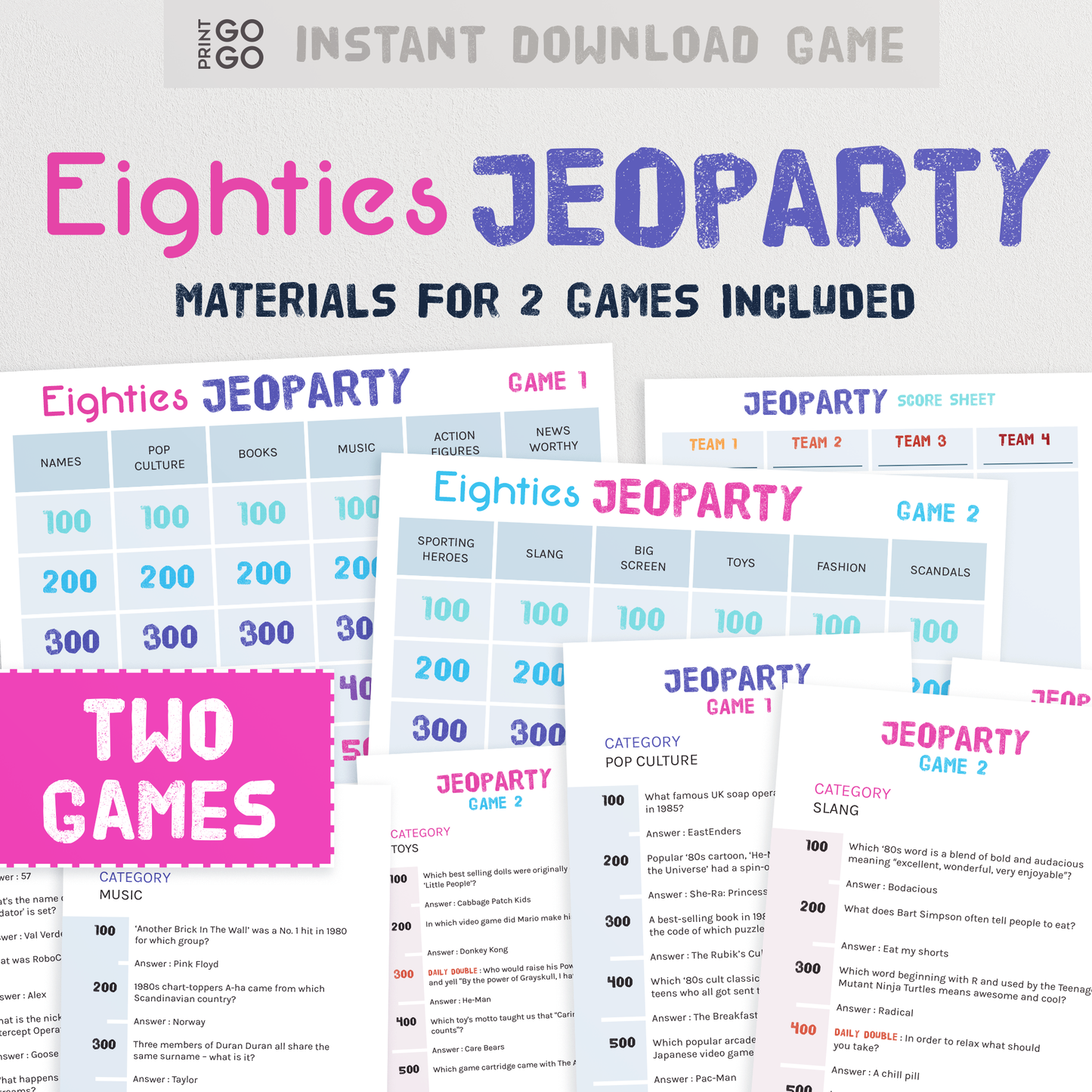 1980s Jeoparty Trivia Game