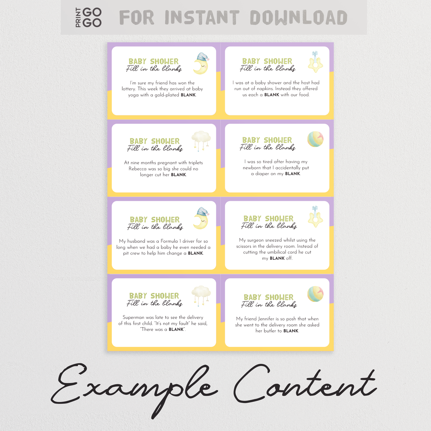 Baby Shower Fill The Blanks - The Hilarious Party Game of Completing Missing Words!