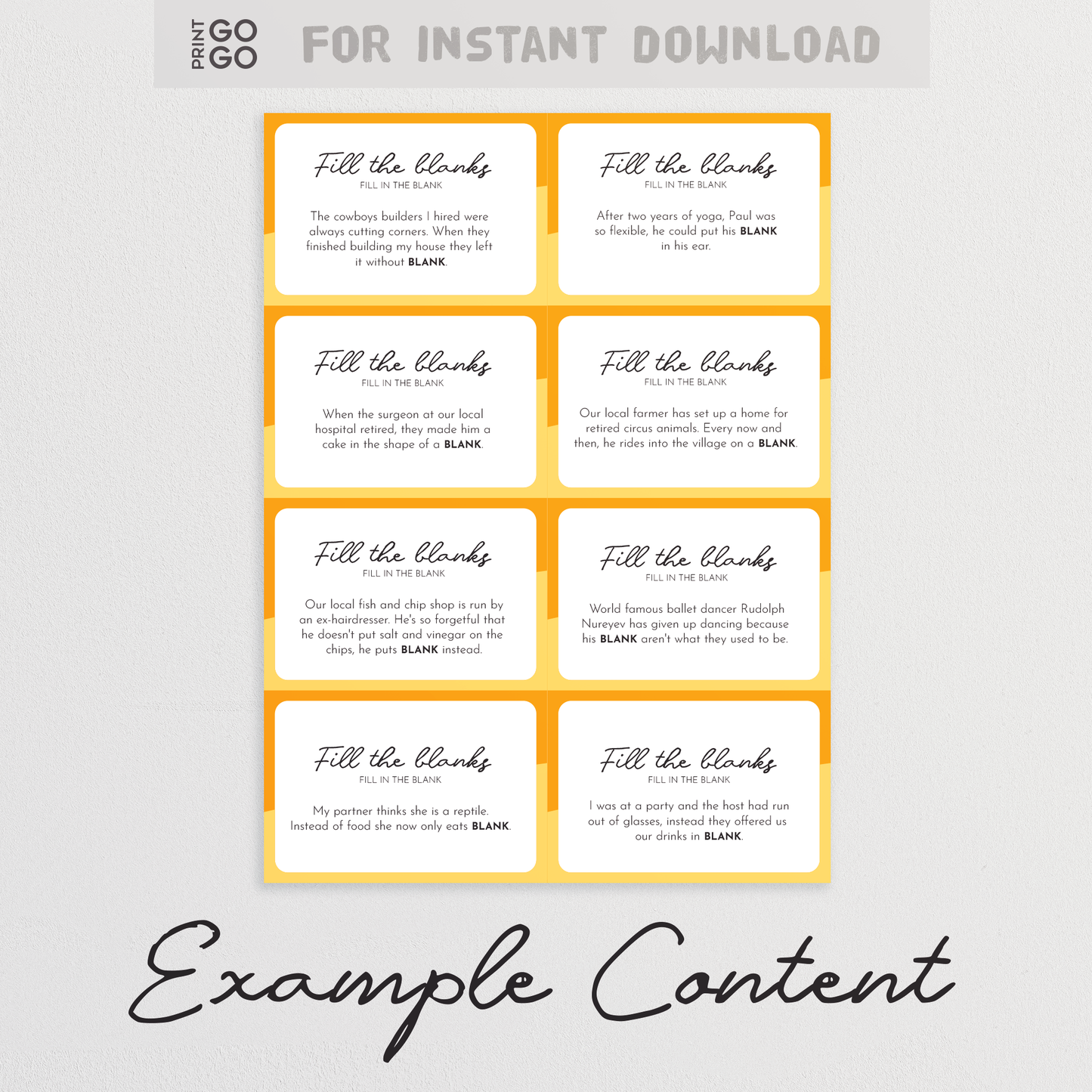 Fill The Blanks Family Party Game - Fill in the Funny!