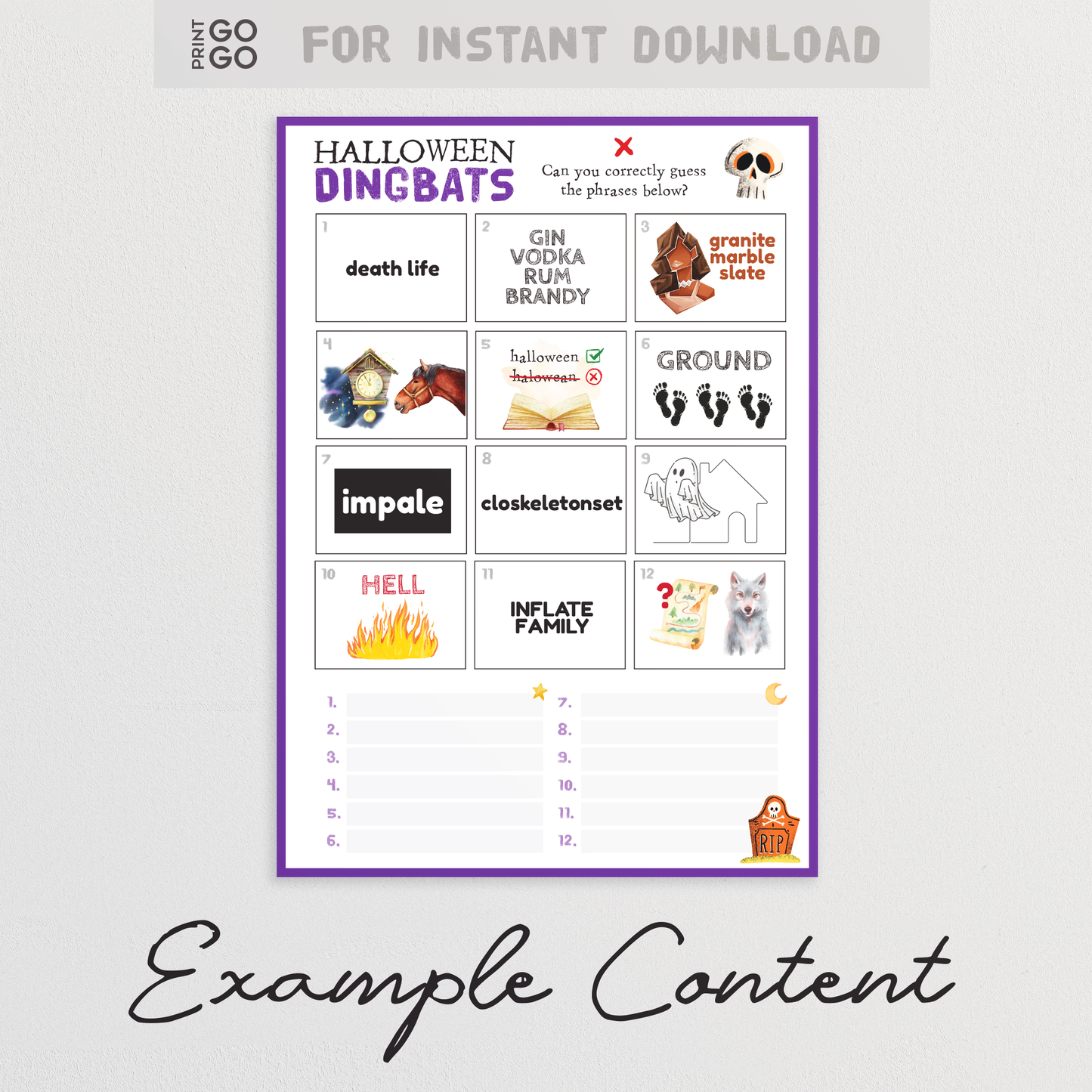 Halloween Dingbats Quiz - A picture is worth a thousand screams.