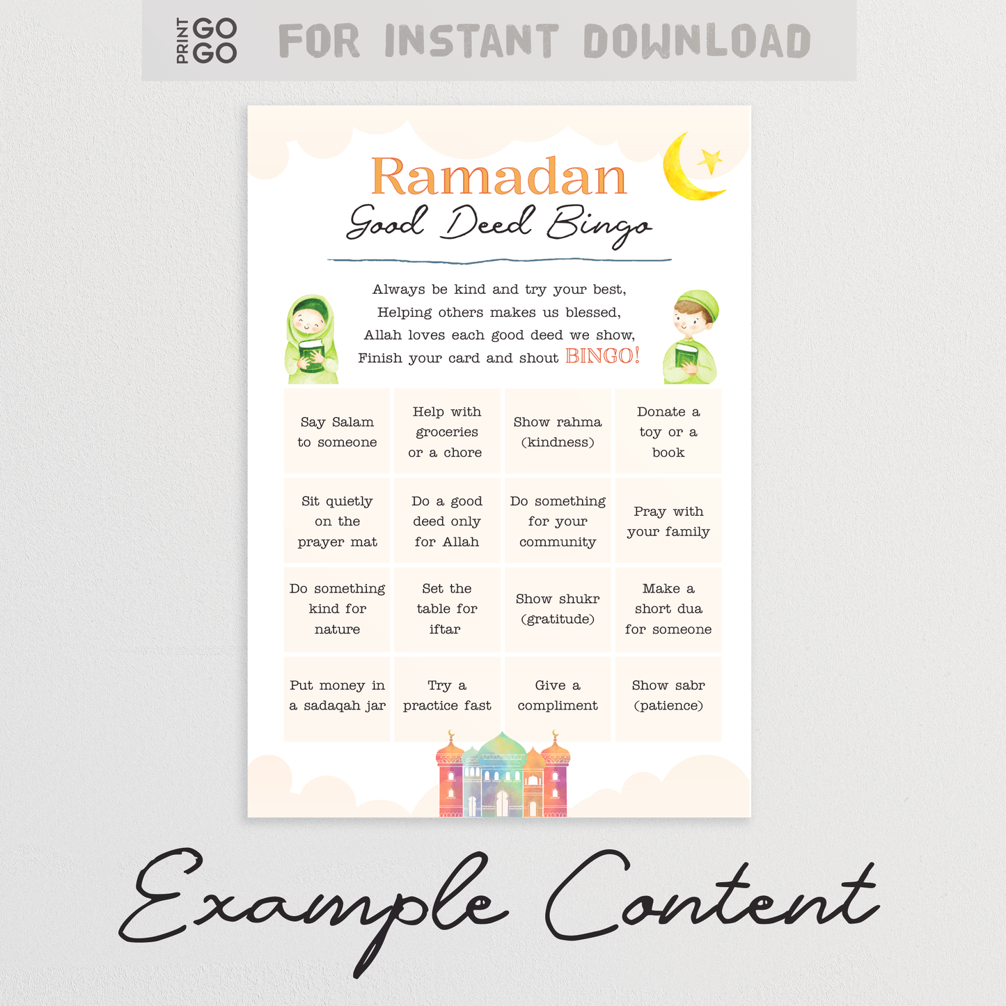 Ramadan Activities for Children - Including Gratitude Dice Game and Checklist