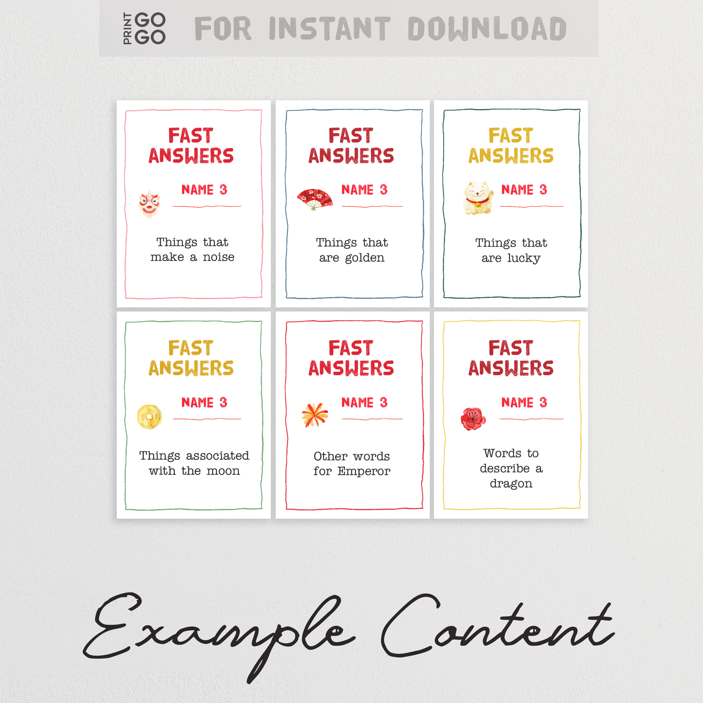 Chinese New Year Fast Answers - The Fun Quick Thinking Family Party Game