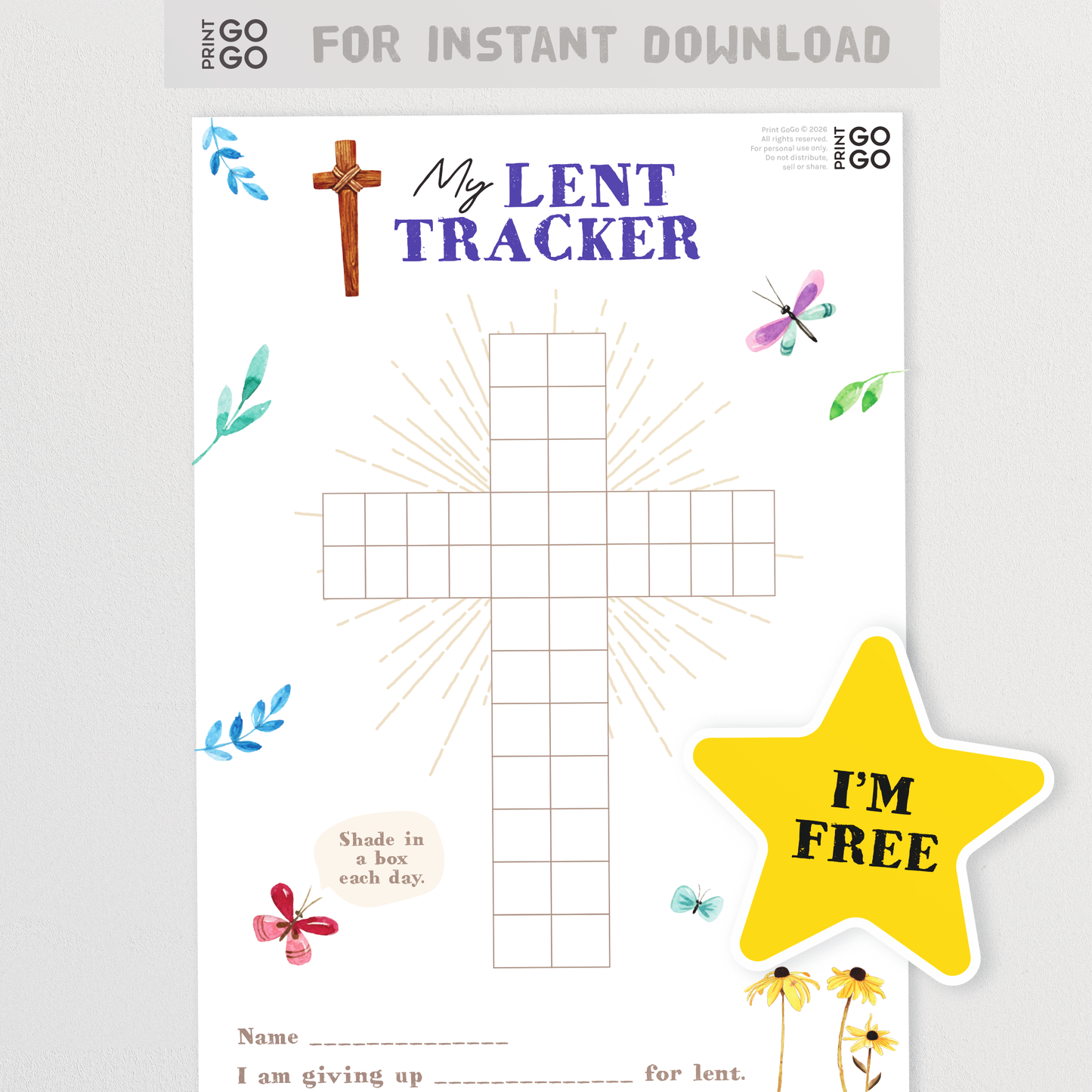 FREE Printable Lent Habit Tracker