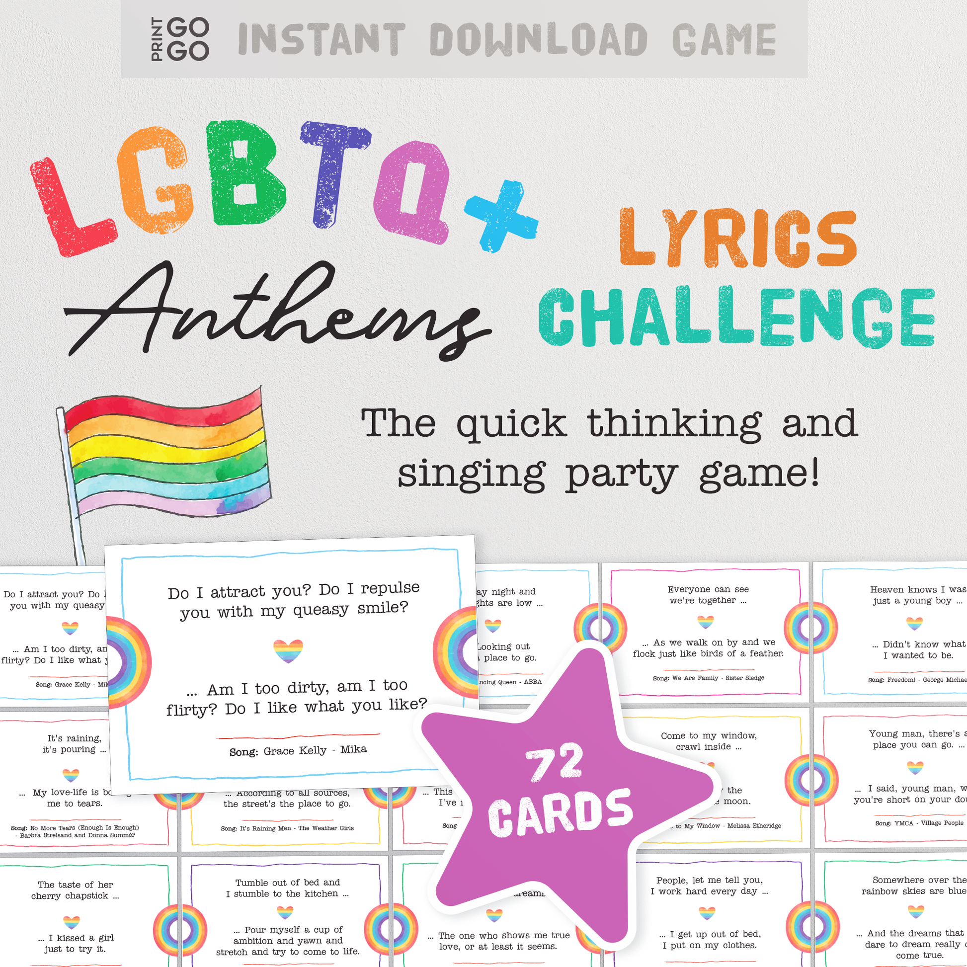 LGBTQ+ Anthems Lyrics Challenge Game - Sing Loud and Proud