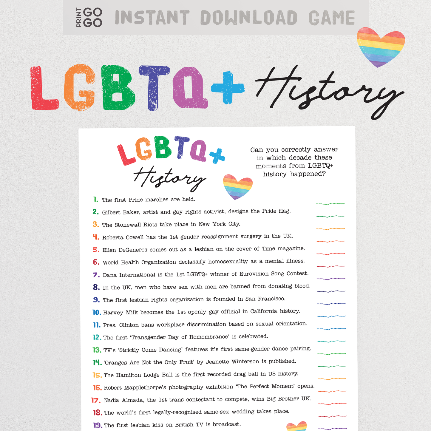 LGBTQ+ History Trivia Quiz