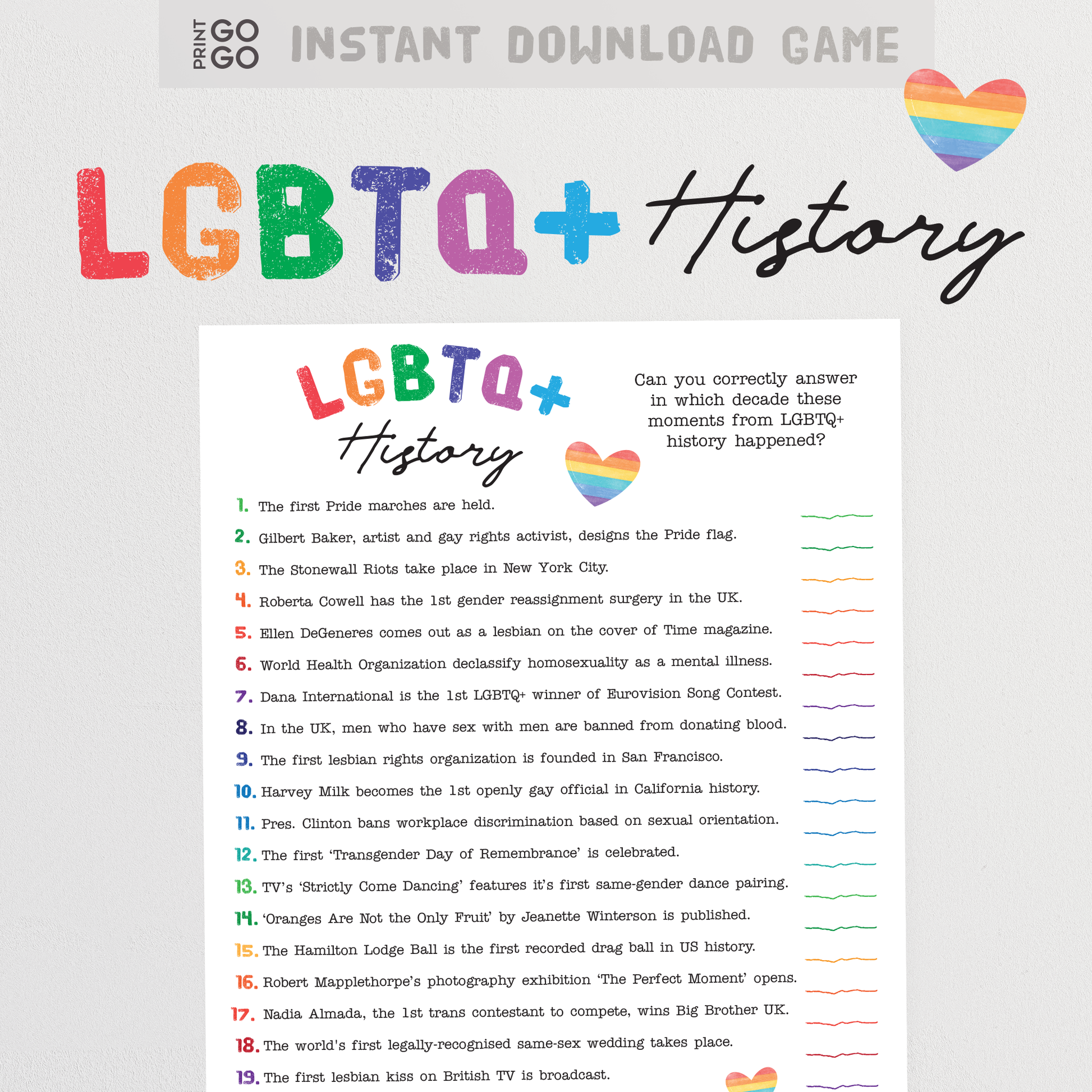LGBTQ+ History Trivia Quiz