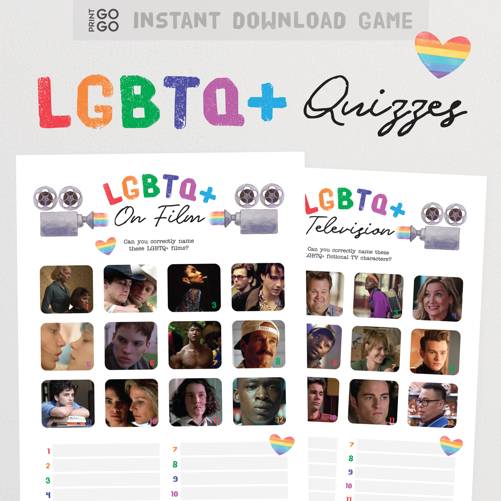 LGBTQ+ Film and Television Picture Quizzes