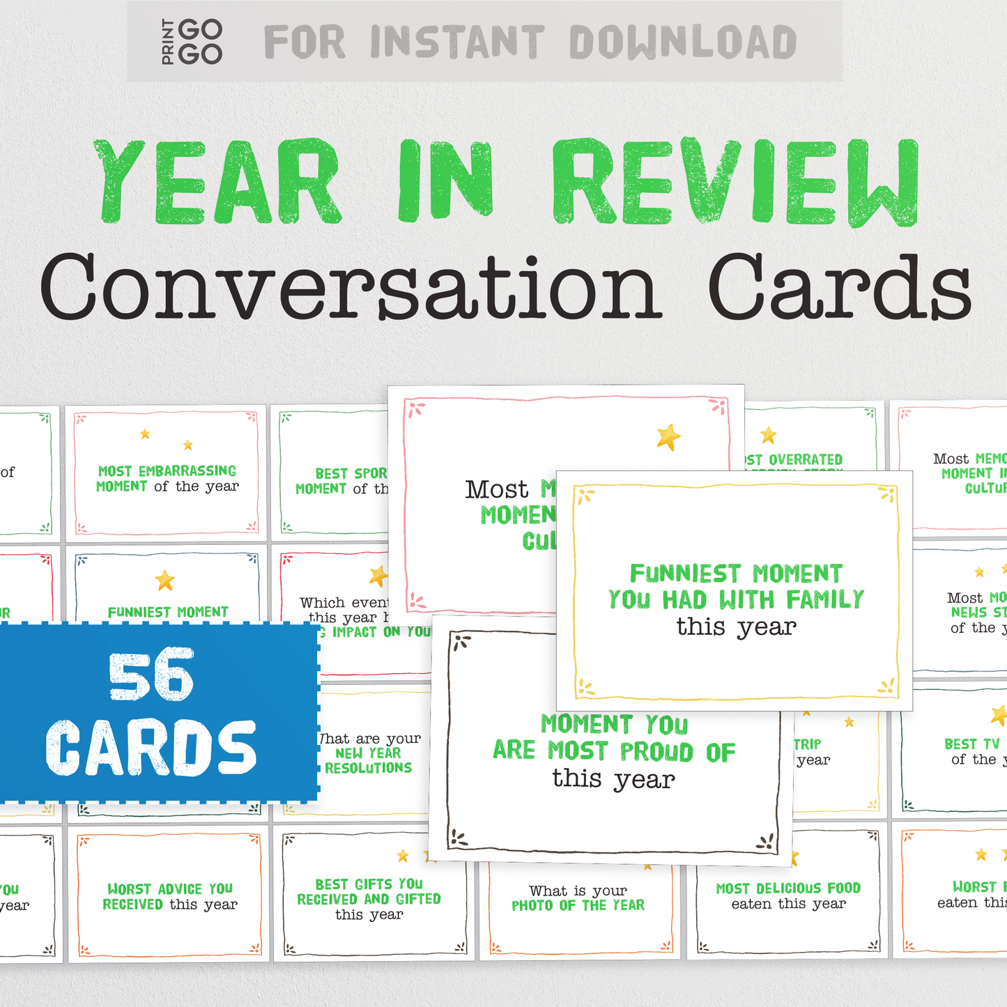 Year in Review - Christmas and New Year Conversation Cards for Groups