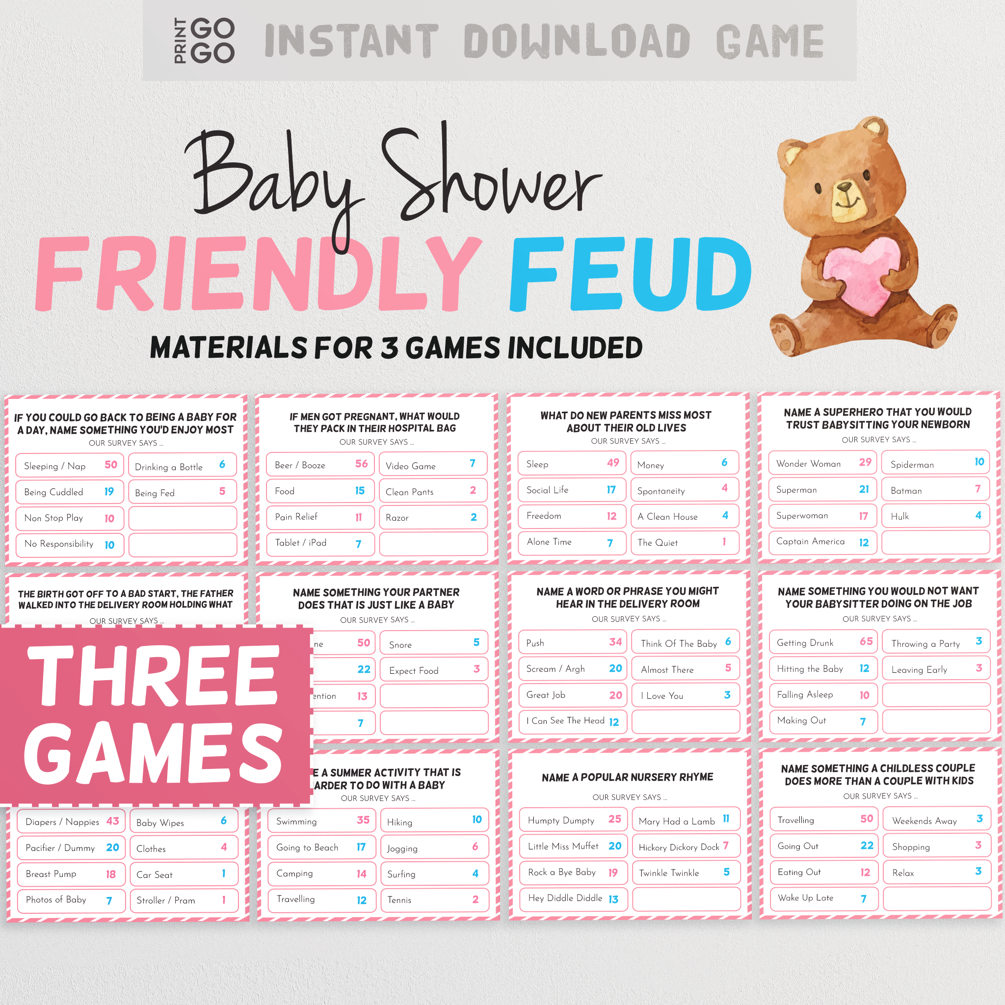 Baby Shower Game to Print Special Baby Quiz with Answers 