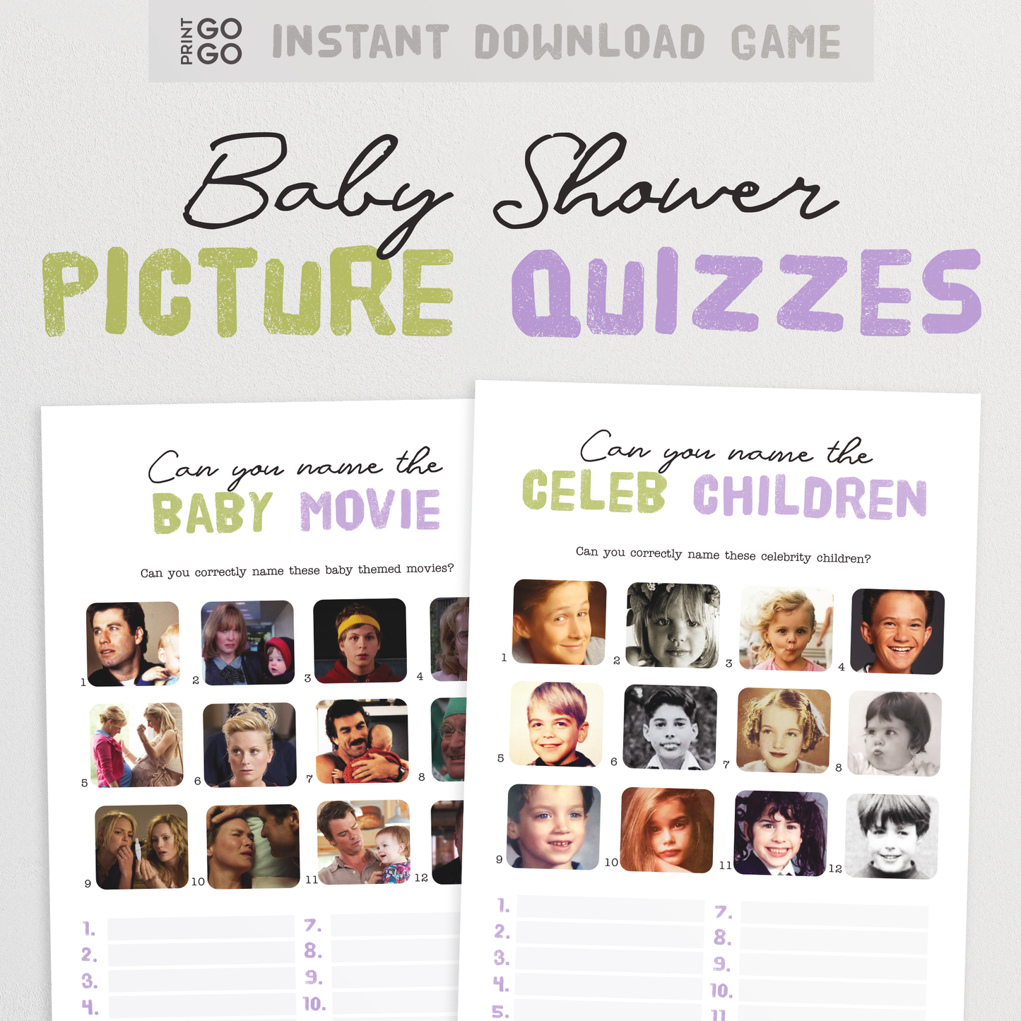 Baby Shower Picture Quizzes - The Fun Group Activity of Baby Trivia!