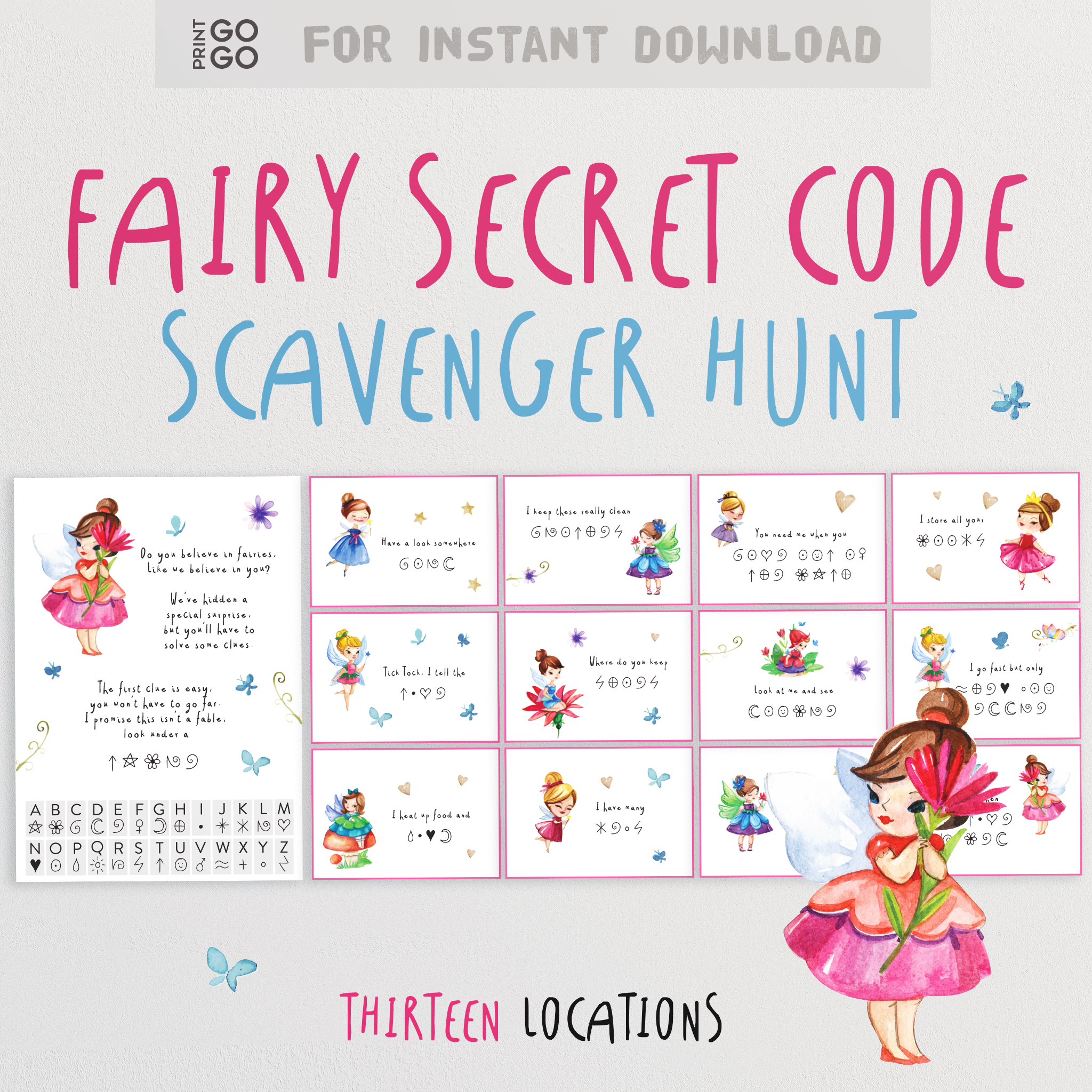 fairy scavenger hunt - indoor scavenger hunt clues for fairy
