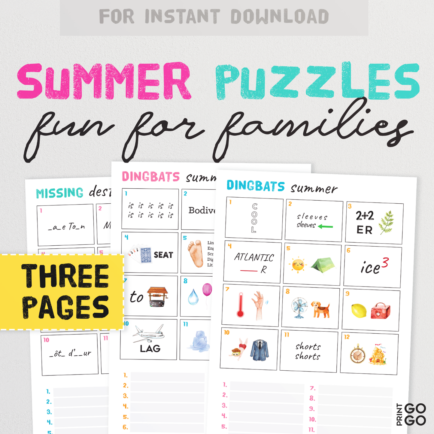 Summer Picture Quiz Puzzles - The Fun Guess the Phrase Game for Families and Friends!