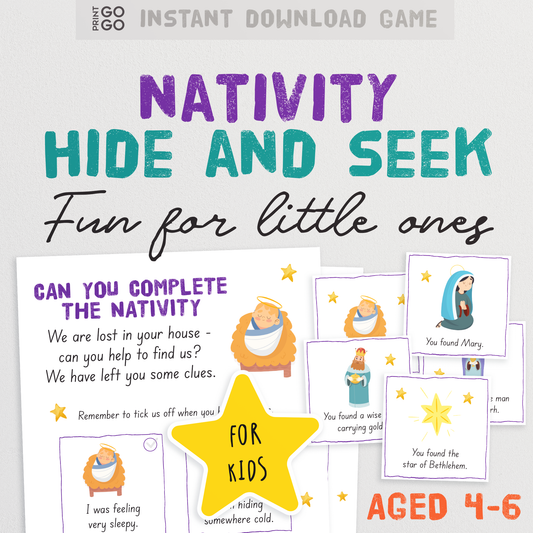 Nativity Hide and Seek Scavenger Hunt for Younger Kids
