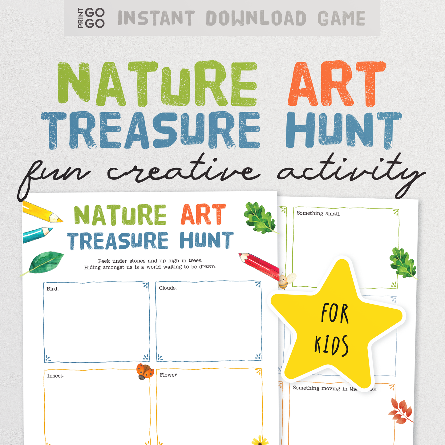 Nature Art Treasure Hunt for Kids