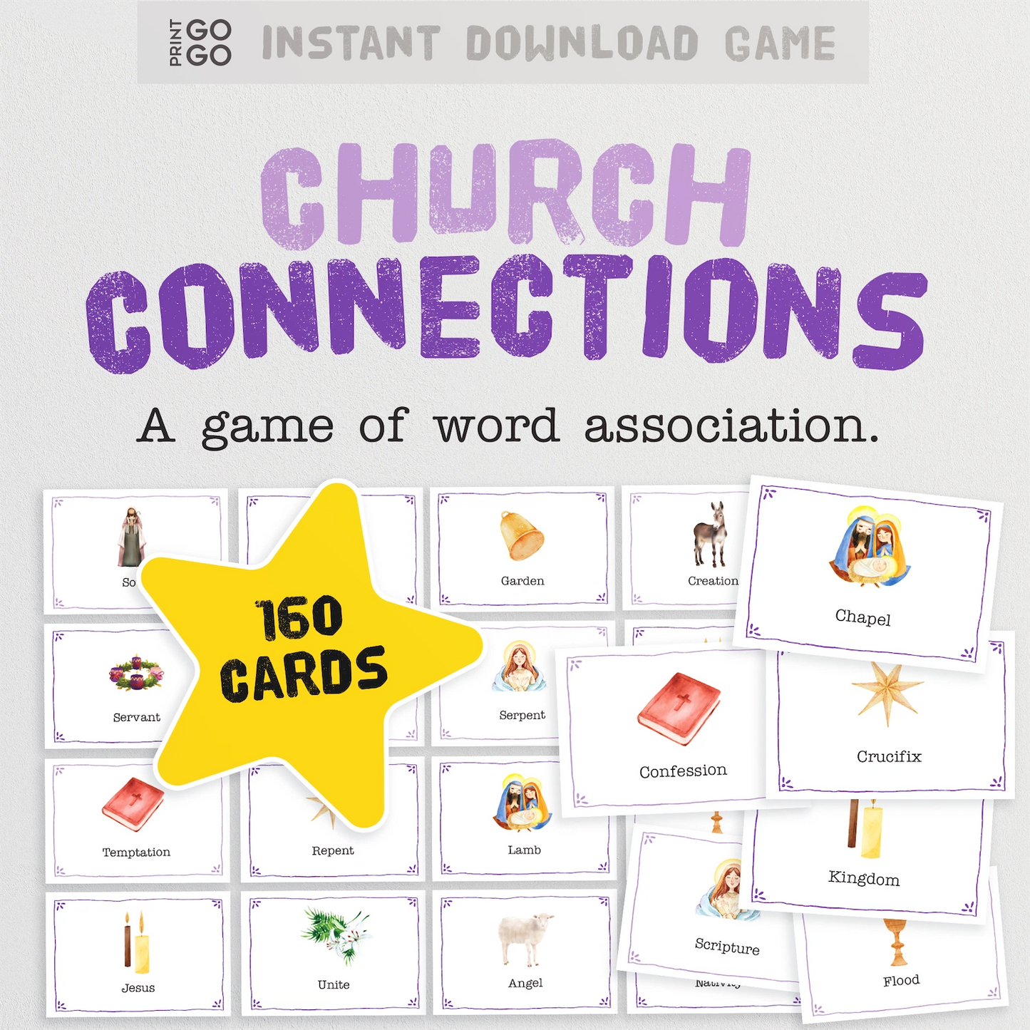 Church connections, a fast paced Christian word association game.