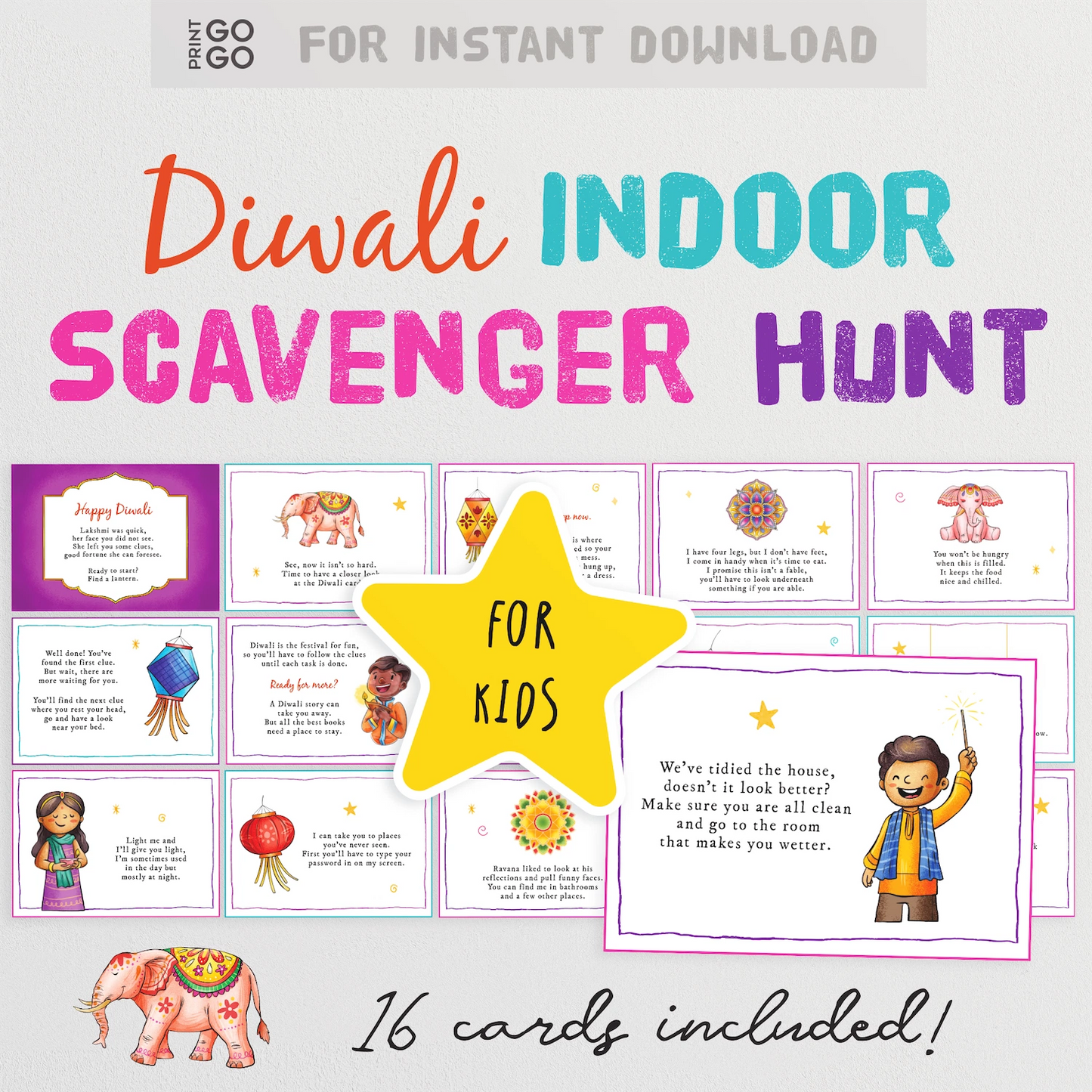 Diwali Scavenger Hunt for Kids - Celebrate the Festival of Light with a Fun Race Around The House In Search of a Surprise!
