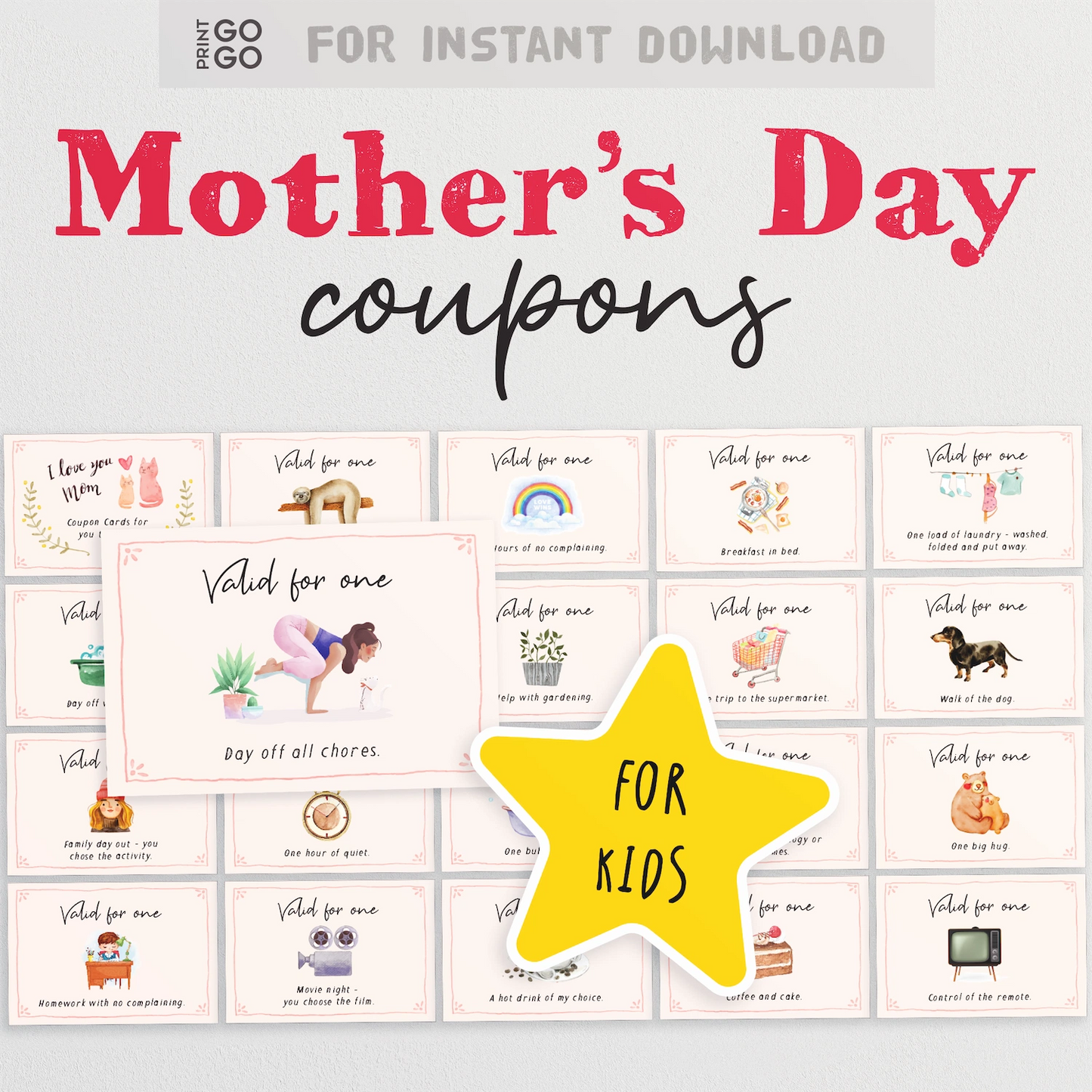 Mother's Day Coupons - A budget friendly printable gift to surprise her with.