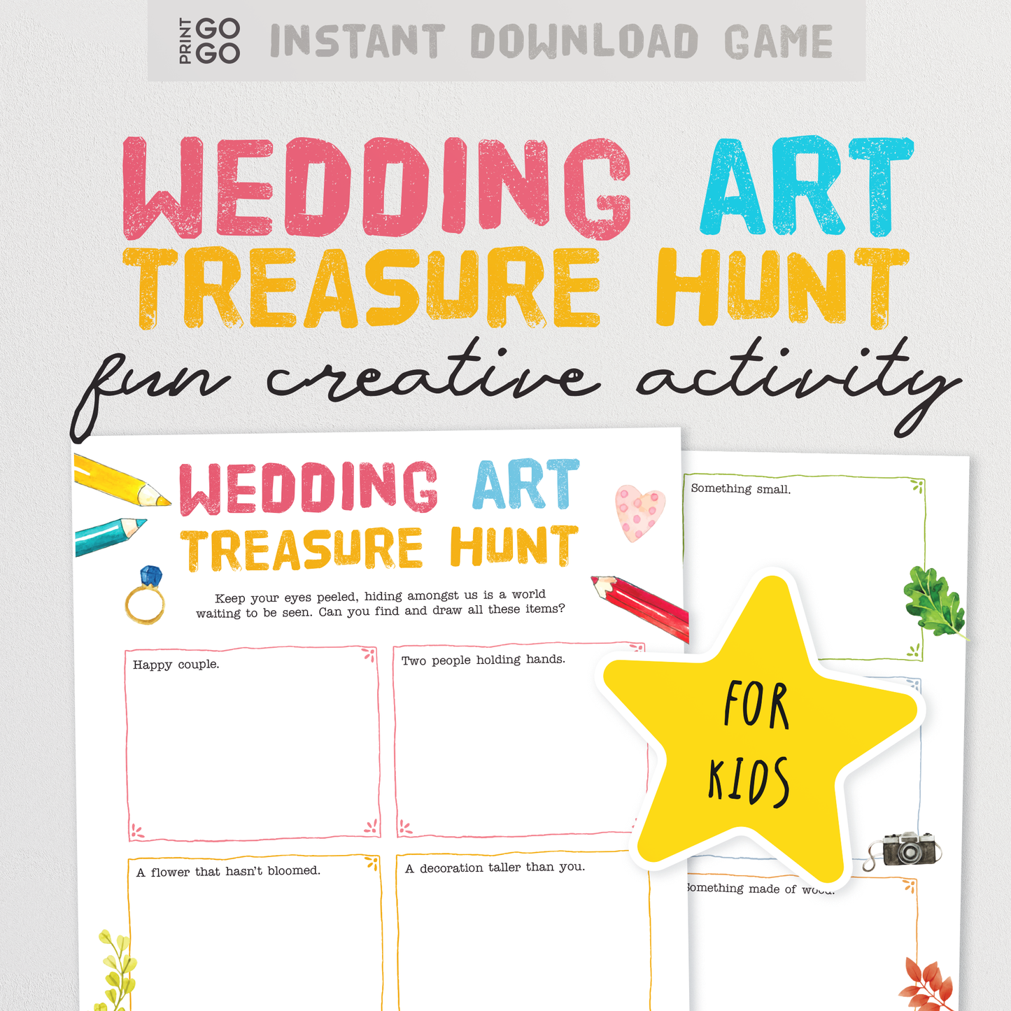 Wedding Art Treasure Hunt for Kids