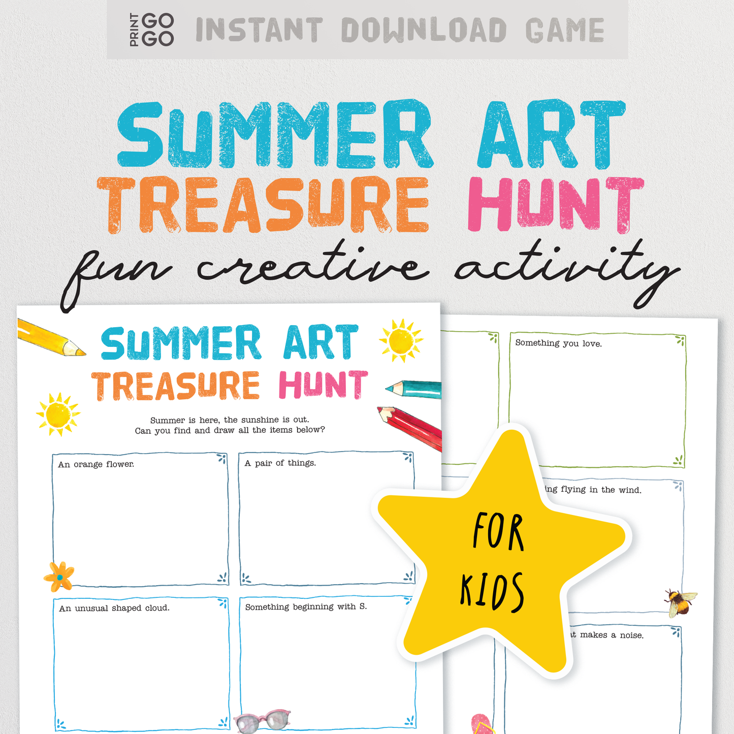 Summer Art Treasure Hunt for Kids