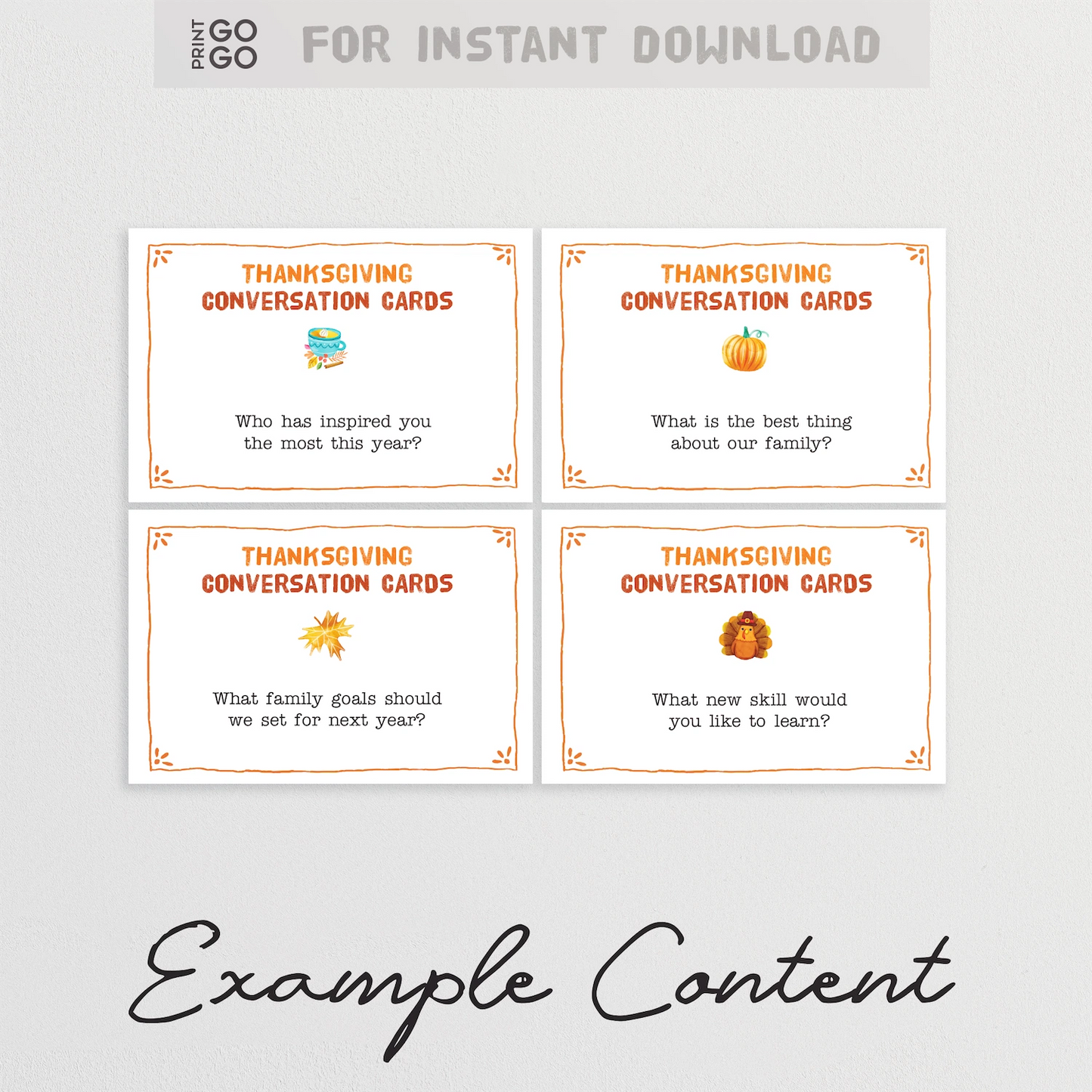 Thanksgiving Conversation Cards - Get Your Family to Open Up