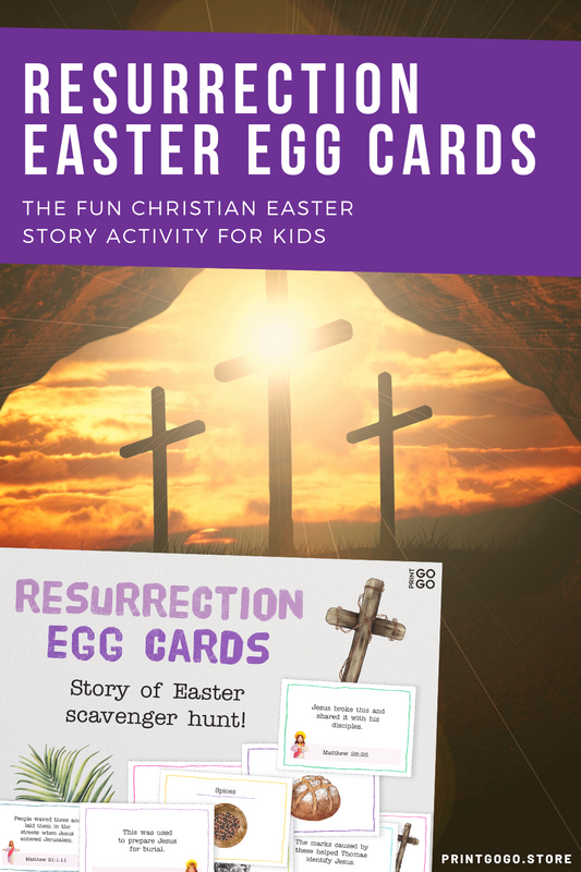 12 Resurrection Easter Egg Scavenger Cards that tell the Easter Story!