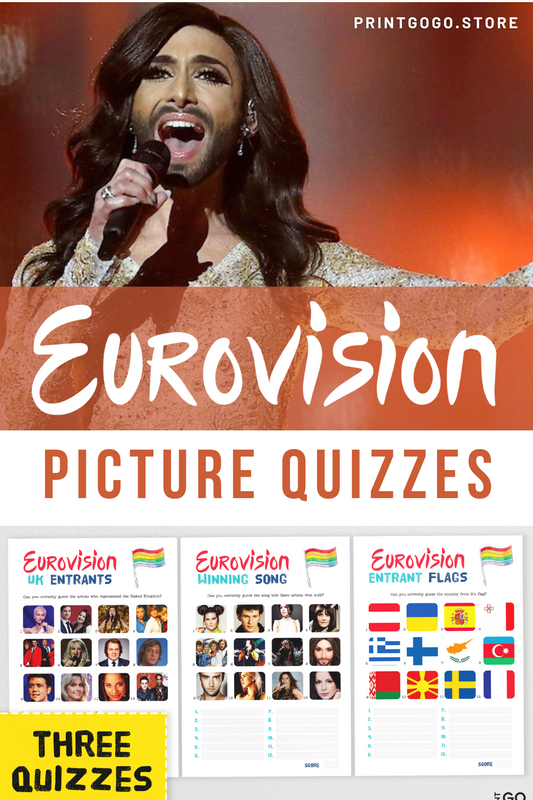 Printable Eurovision Picture Quizzes - What Can You Remember?