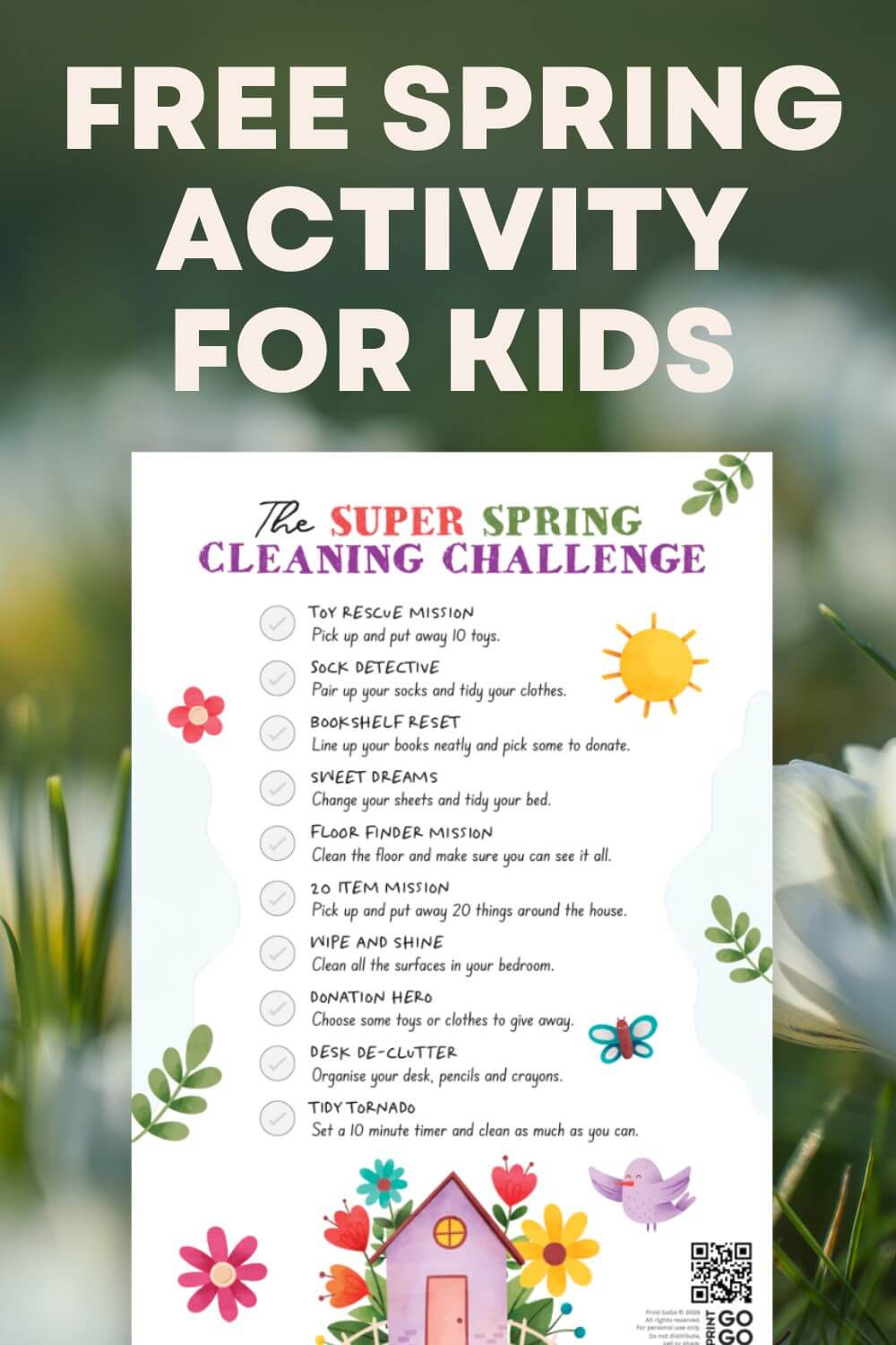 🌸 Spring Cleaning for Kids: Free Printable 10-Task Cleaning Challenge ...