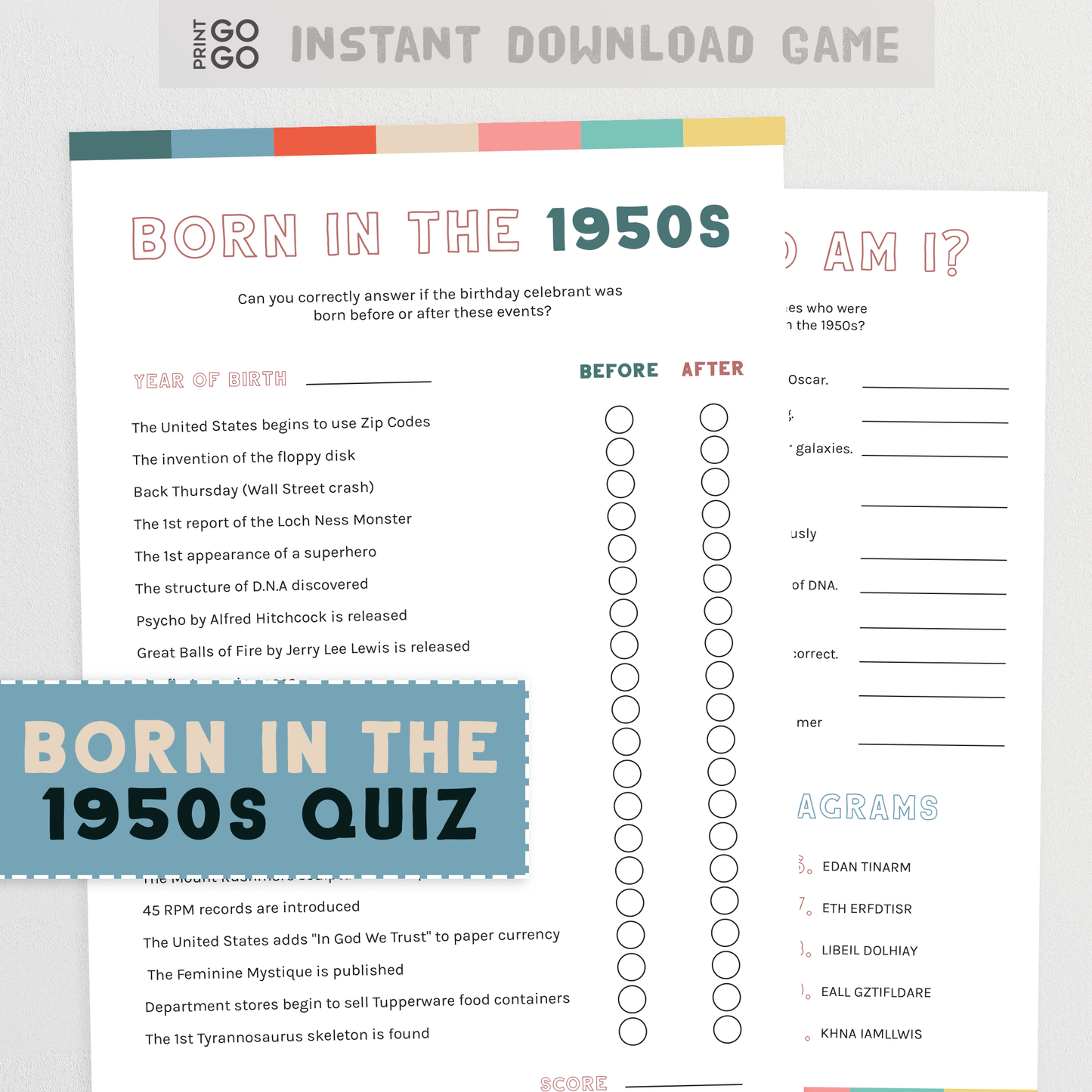 Born in 1950s - 70th Birthday Quiz