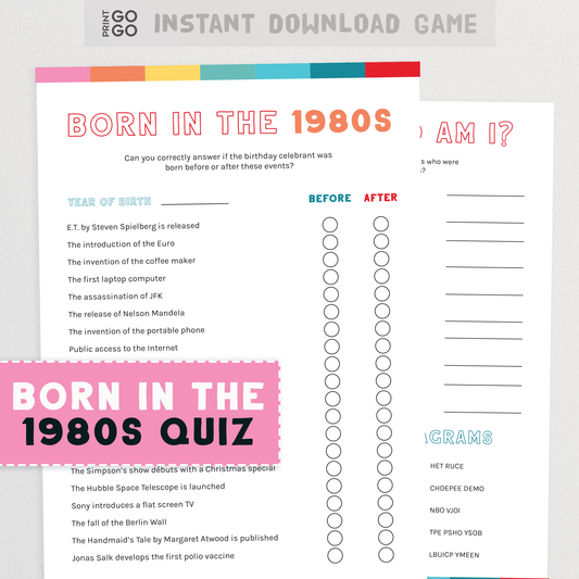 Born in 1980s - 40th Birthday Quiz