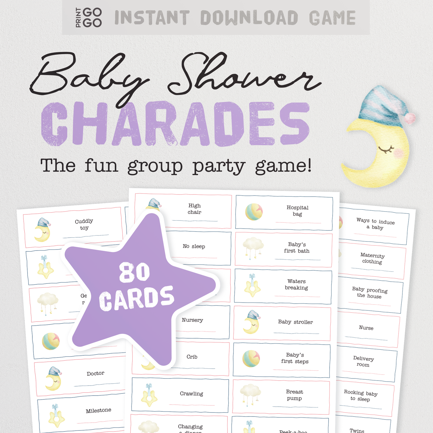 Baby Shower Charades - The Fun Group Party Game of Guessing Phrases