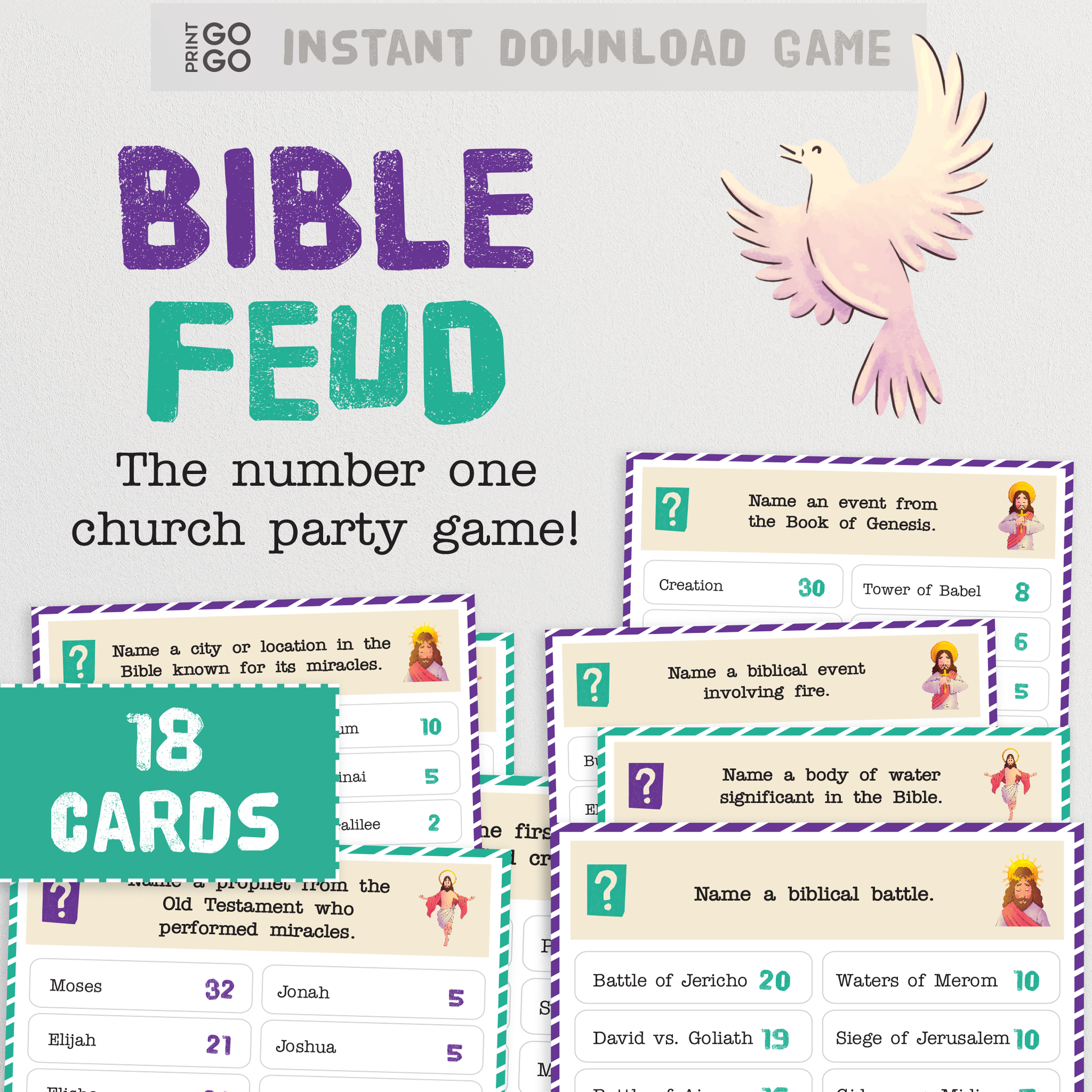 Bible Feud - A Biblical Battle of Wits, Top Answers and Points