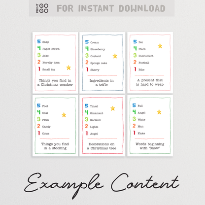 Christmas Categories Game - The Challenging Party Game for Groups