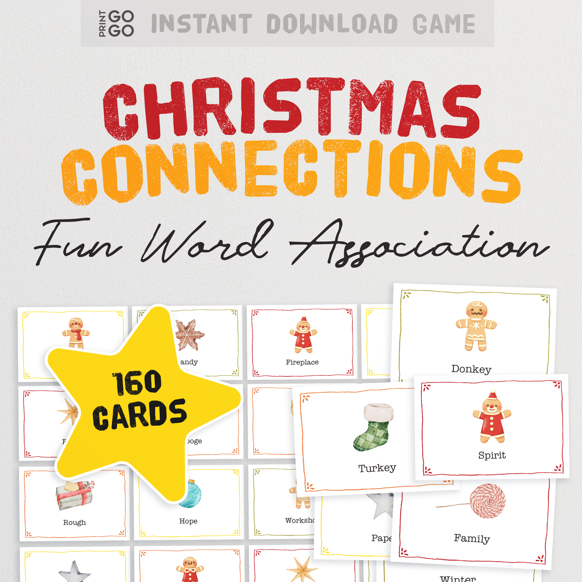 Christmas Connections Game - The Fun and Fast Family Game Of Christmas Word Association | Holiday Word Game | Holiday Party Group Game
