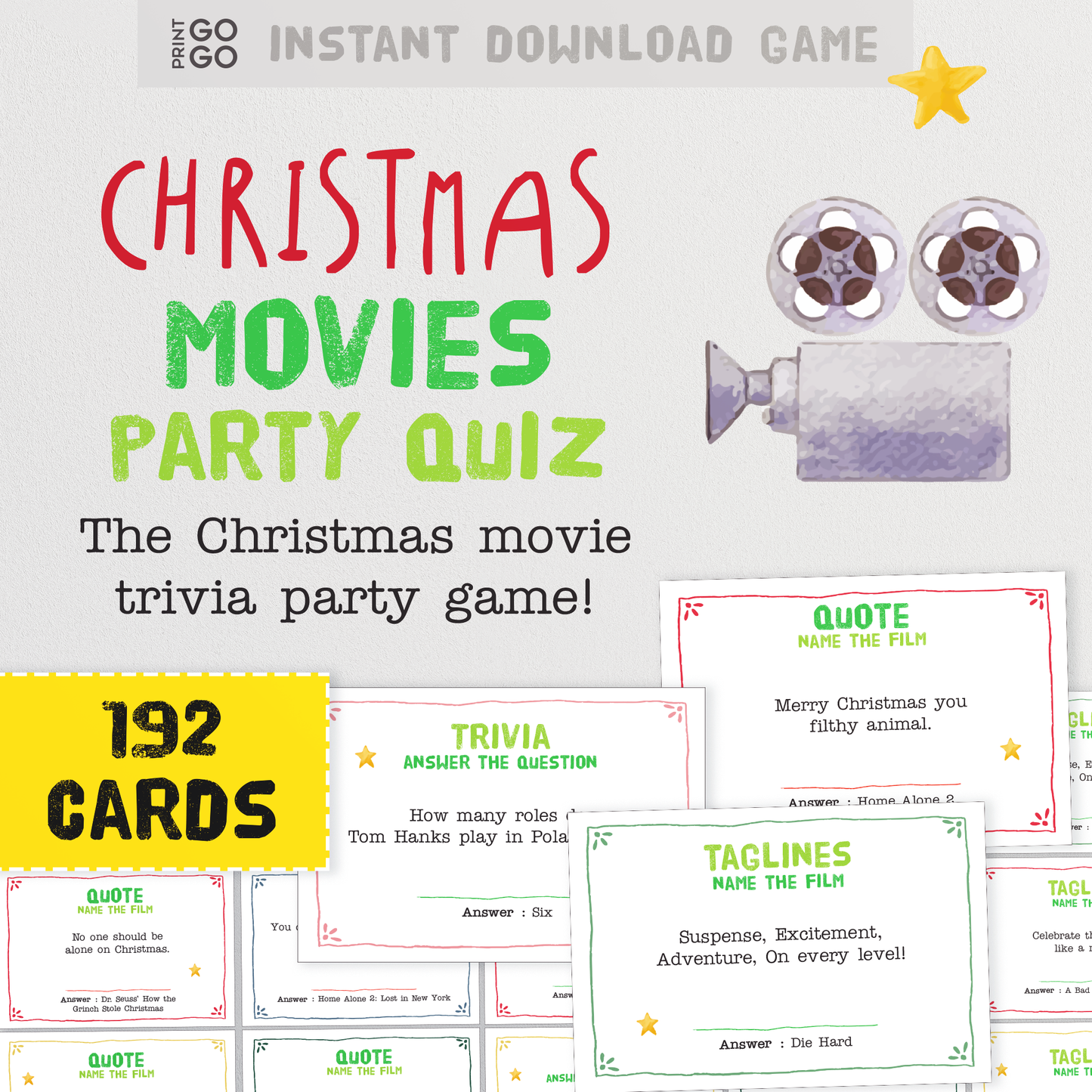 Christmas Movies Party Quiz - The Fun Christmas Movie Trivia Party Game