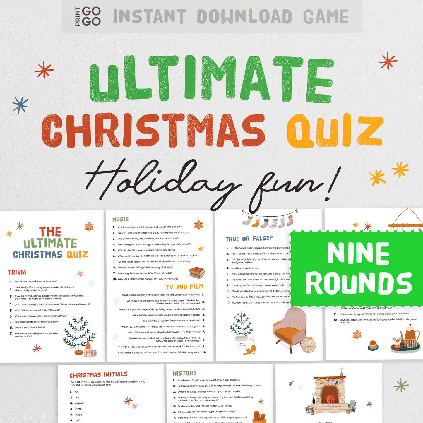 The Ultimate Christmas Quiz - 9 Festive Rounds of Quiz Questions