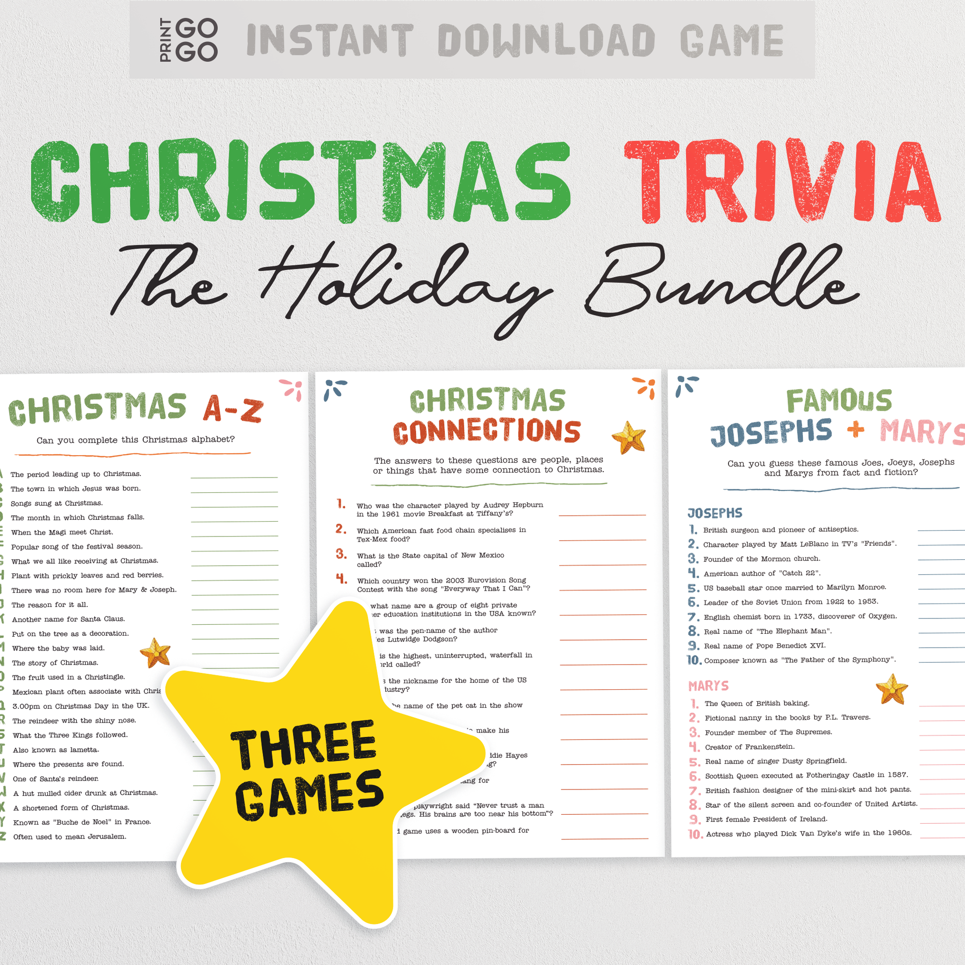 Christmas Trivia Quiz Bundle - Test Your Family and Friends This Holiday Season