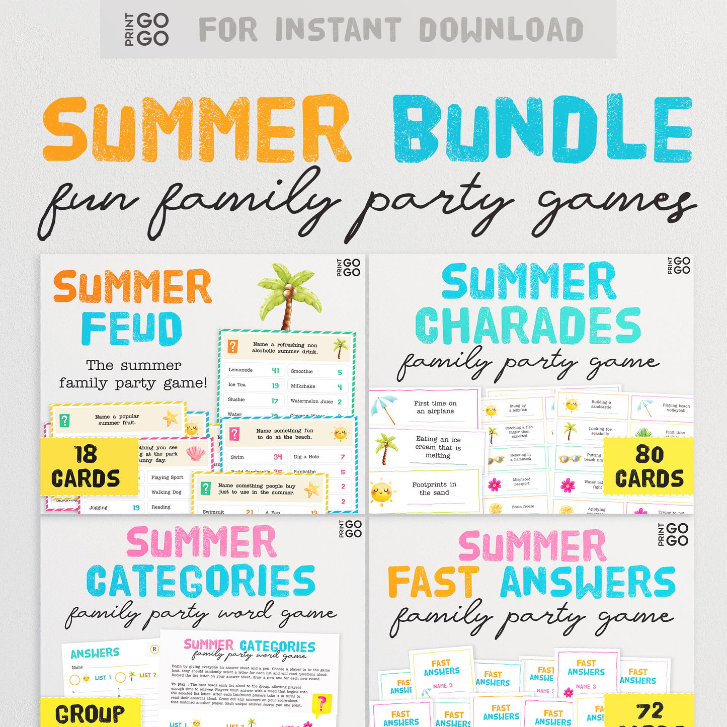Summer Family Game Bundle - Fun Group Games For All The Family