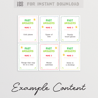 Christmas Fast Answers Game - The Fun Quick Thinking Family Party Game