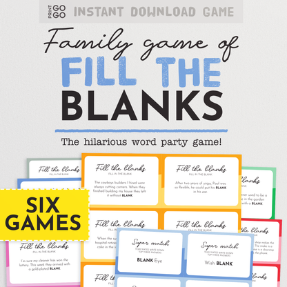Fill The Blanks Family Party Game - Fill in the Funny!