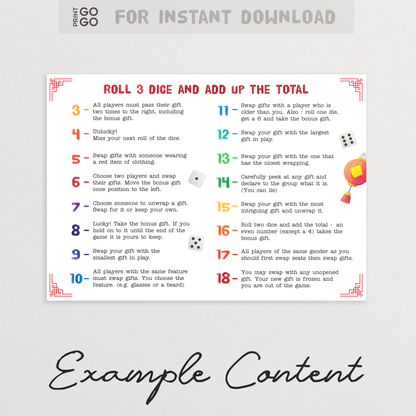 CNY Roll the Dice Gift Exchange - Hilarious Present Swapping Party Game