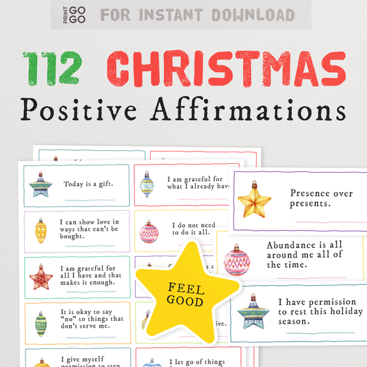 112 Christmas Affirmations to Help You Through the Holidays | Unique Printable Advent Calendar Card Idea