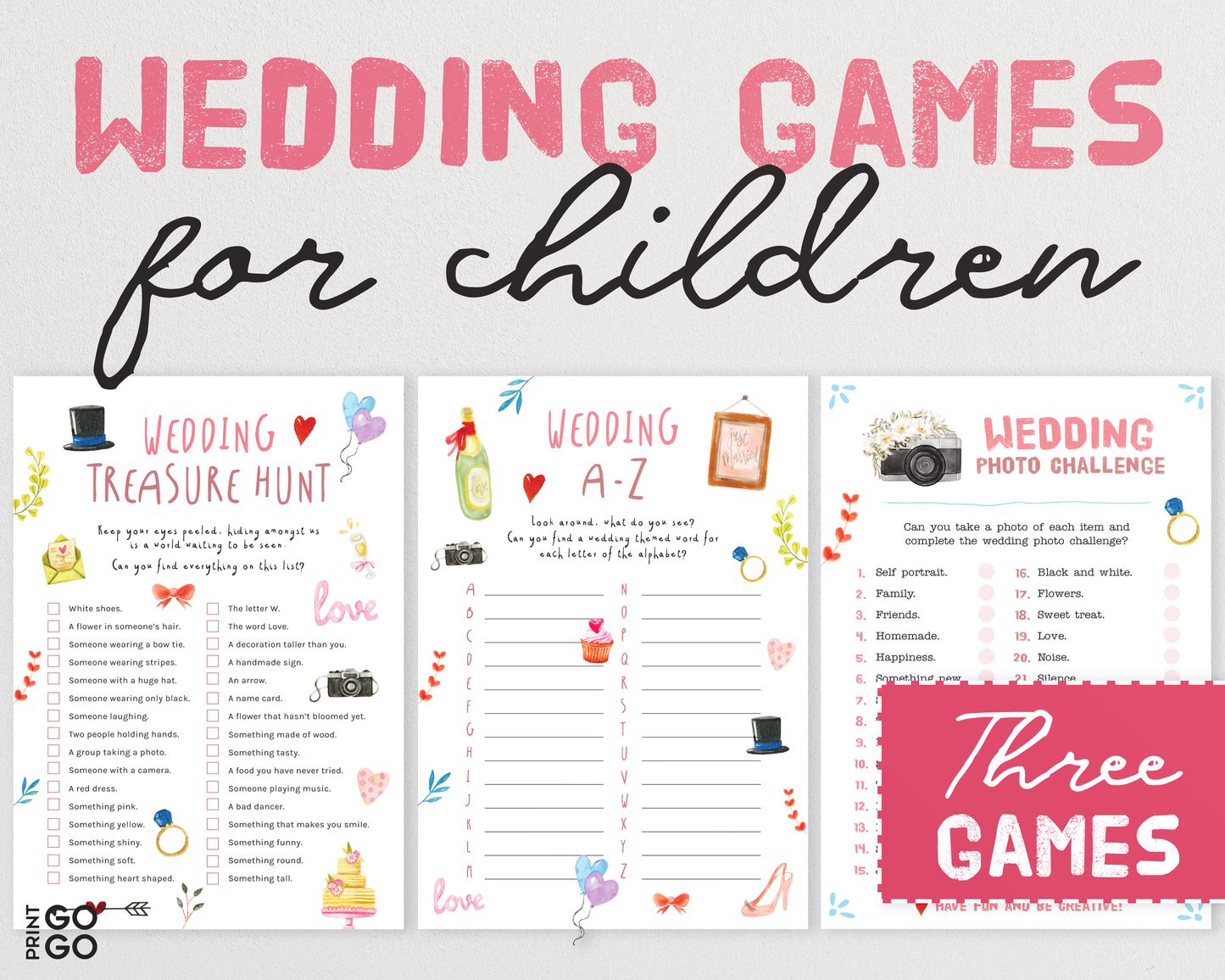 Wedding Game Bundle - Fun Printable Ice Breaker Games and Activities To Entertain Your Guests | Wedding Table Cocktail Hour Activities