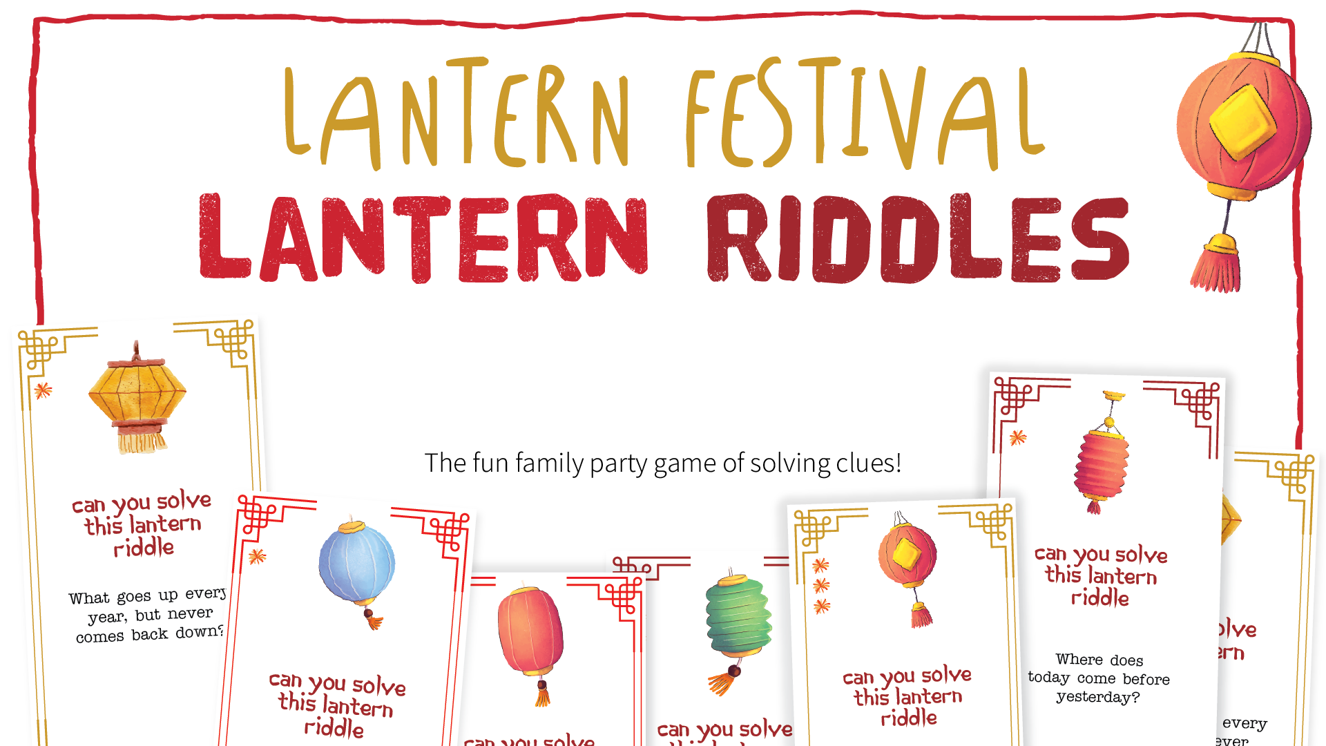 Lantern Festival Lantern Riddles - The Fun Family Party Game of Solving Clues