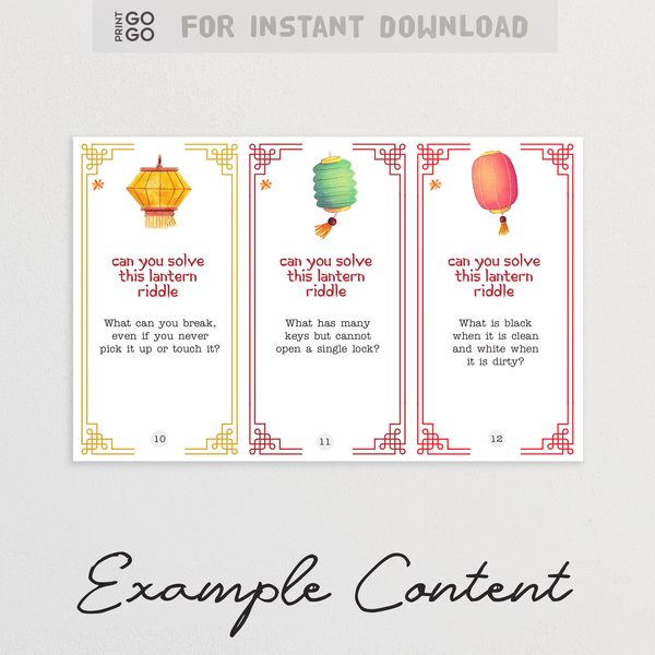 Printable Lantern Riddles - The Family Party Game of Solving Clues ...